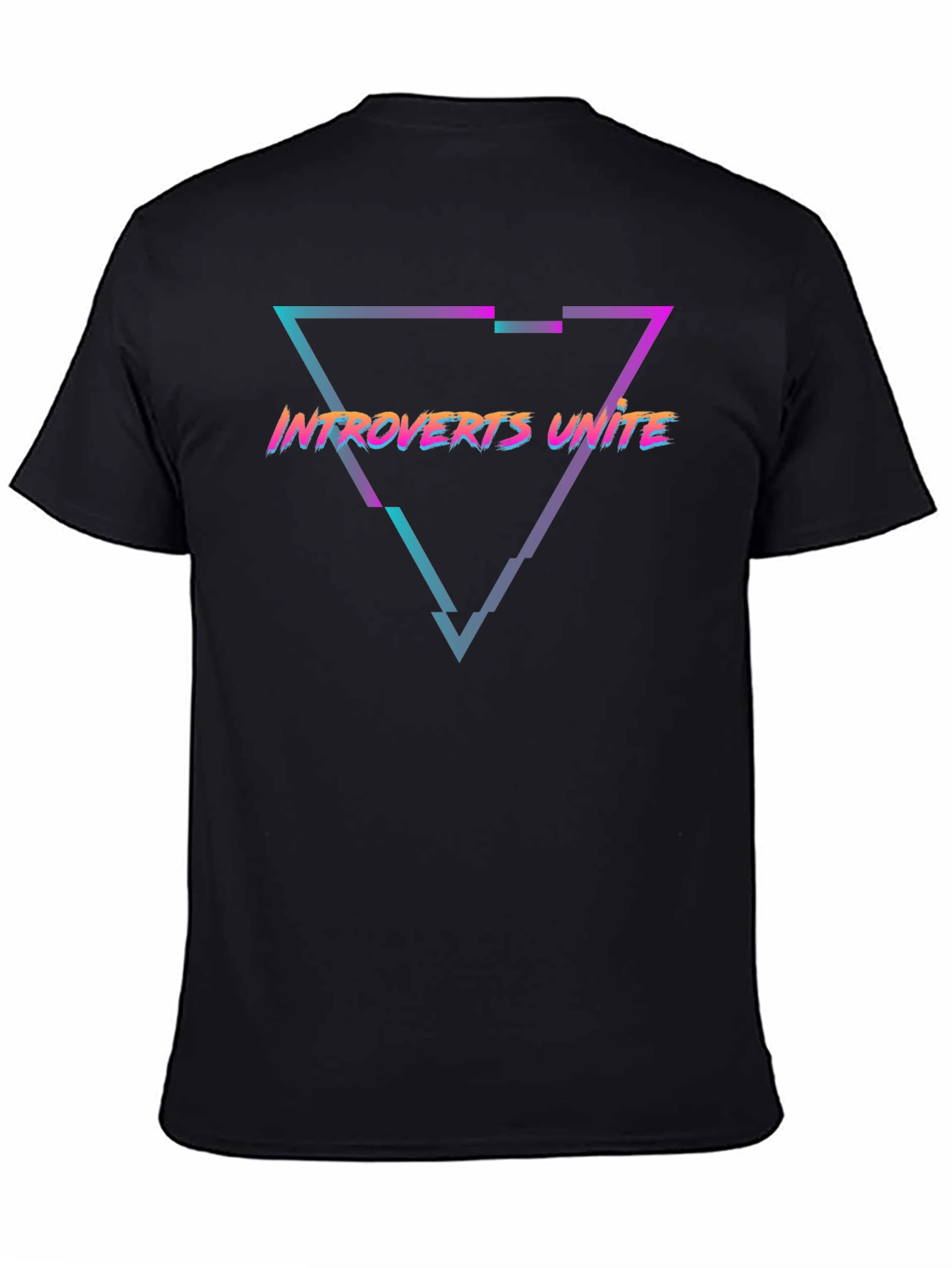 Introverts Unite Graphic Tee - Black Cotton T-Shirt