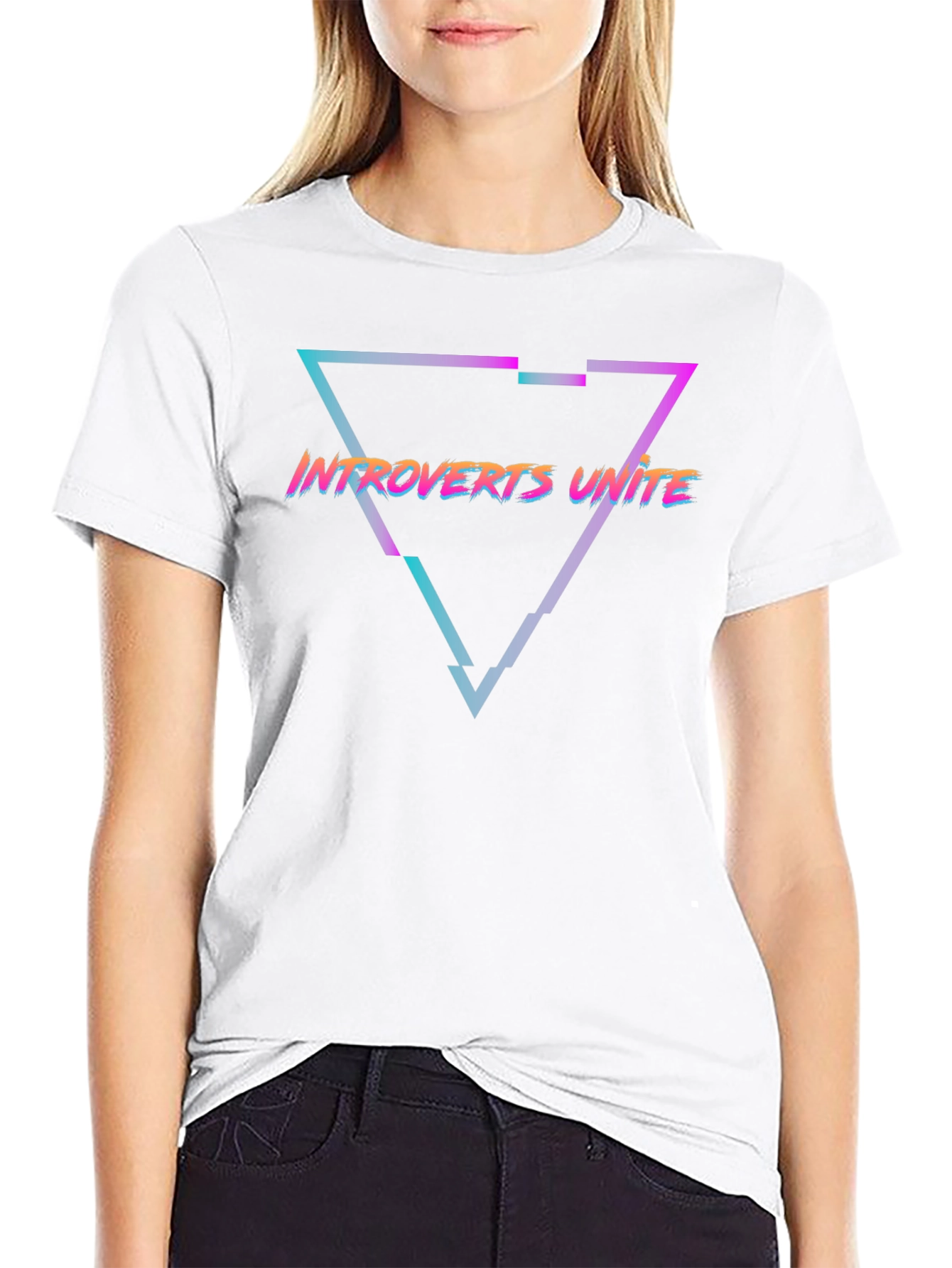 Introverts Unite Graphic Tee - Black Cotton T-Shirt