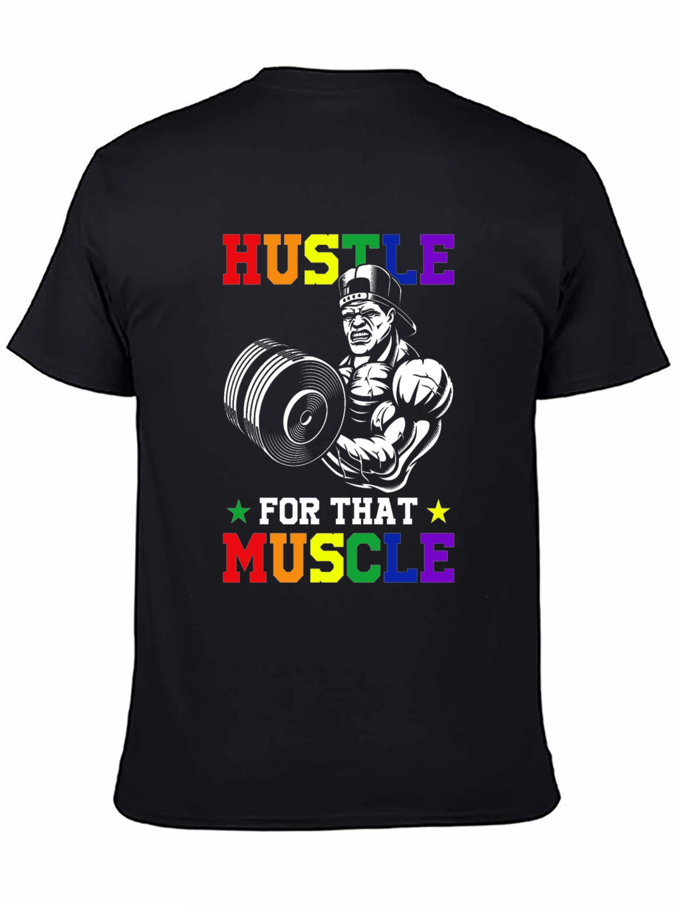 Hustle For That Muscle Weightlifting Graphic Tee