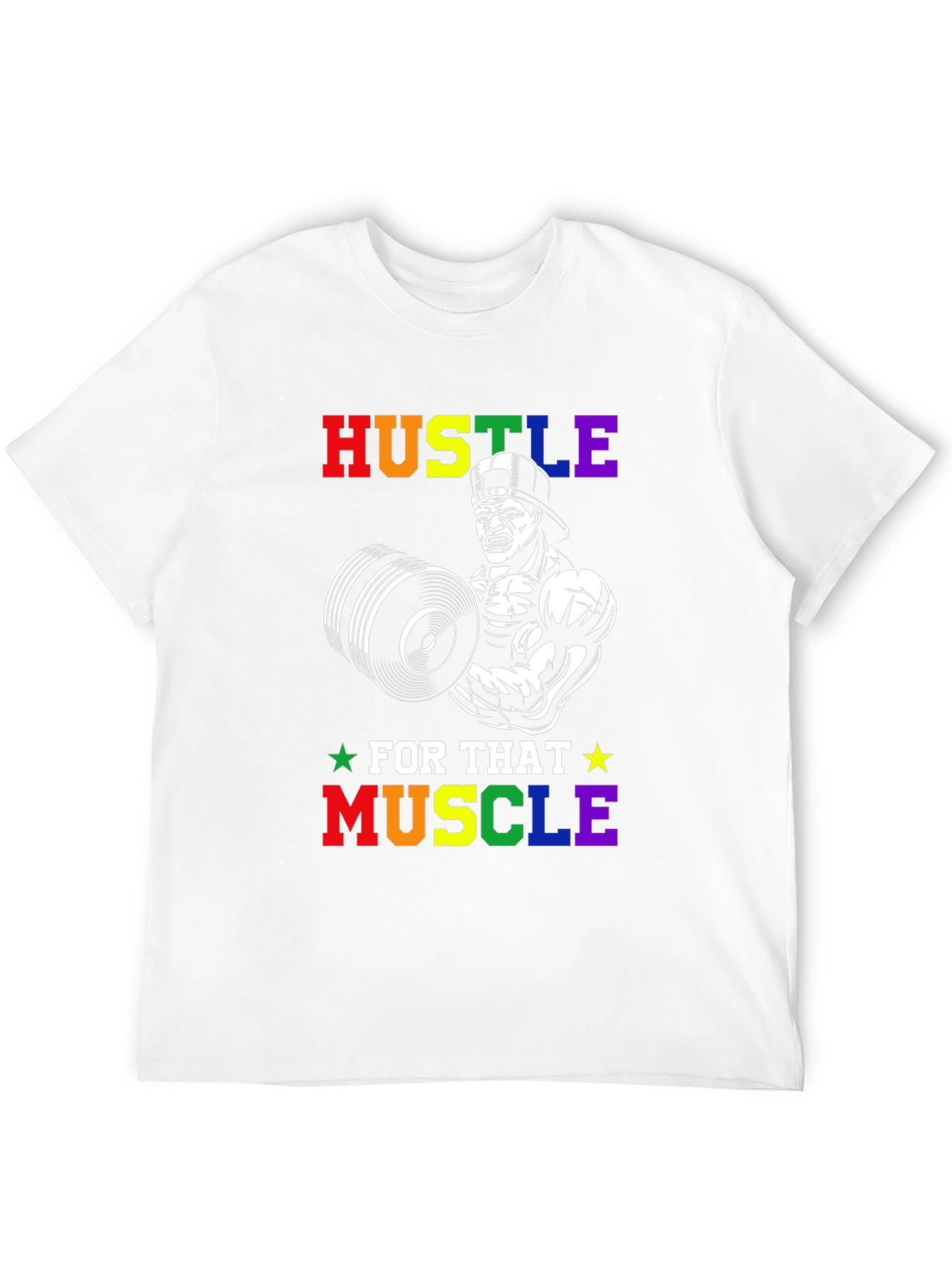 Hustle For That Muscle Weightlifting Graphic Tee