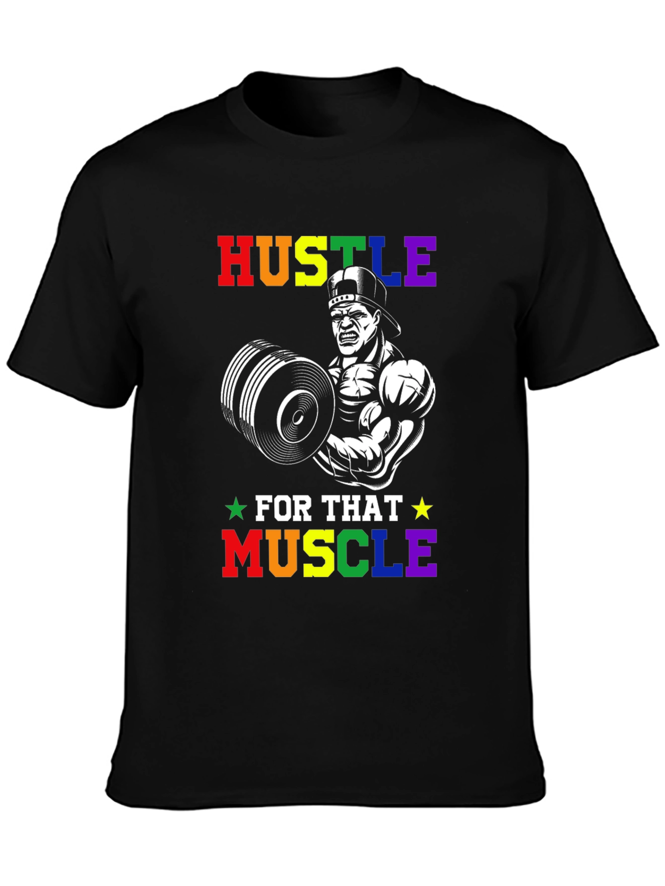 Hustle For That Muscle Weightlifting Graphic Tee
