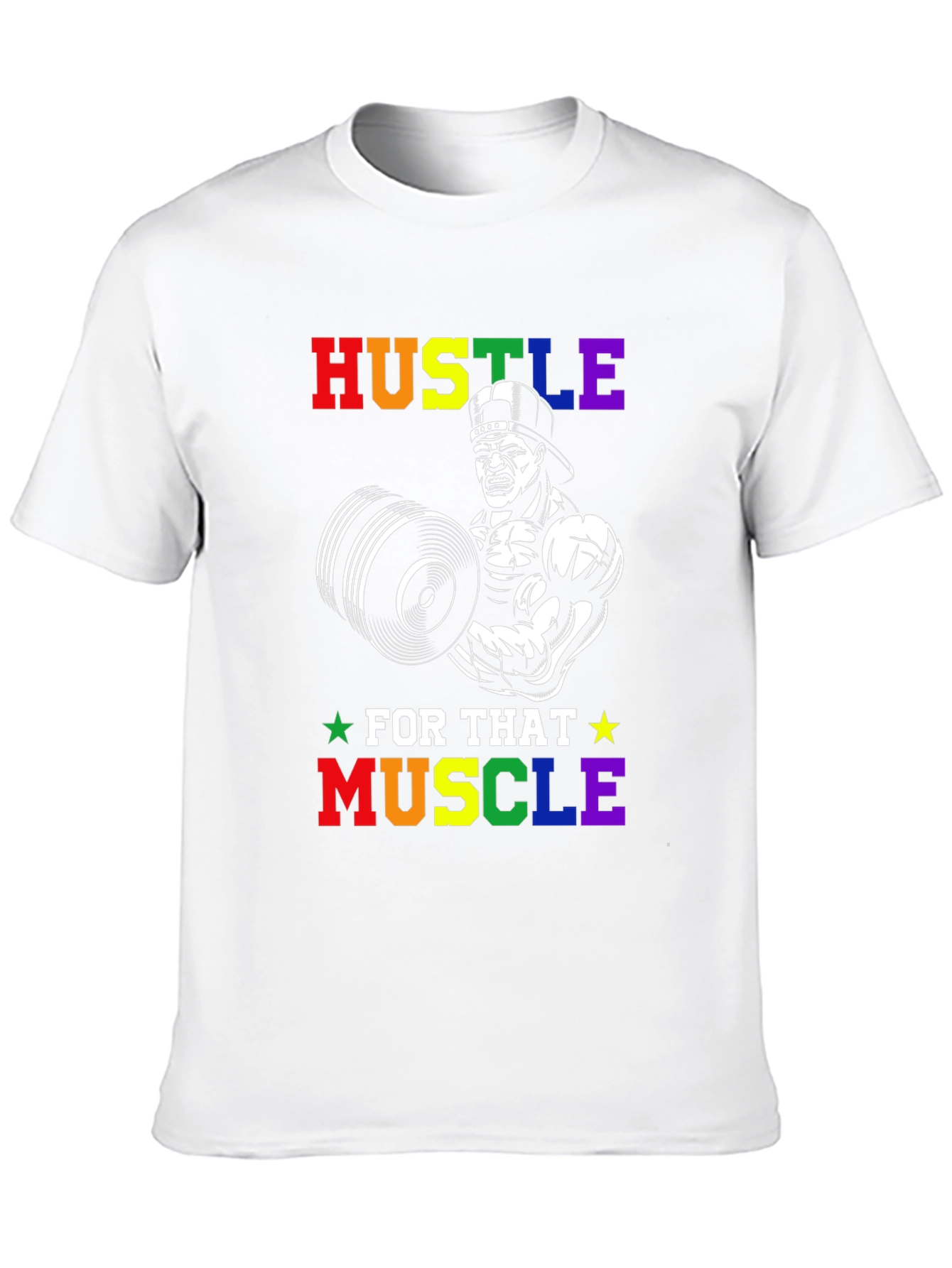 Hustle For That Muscle Weightlifting Graphic Tee