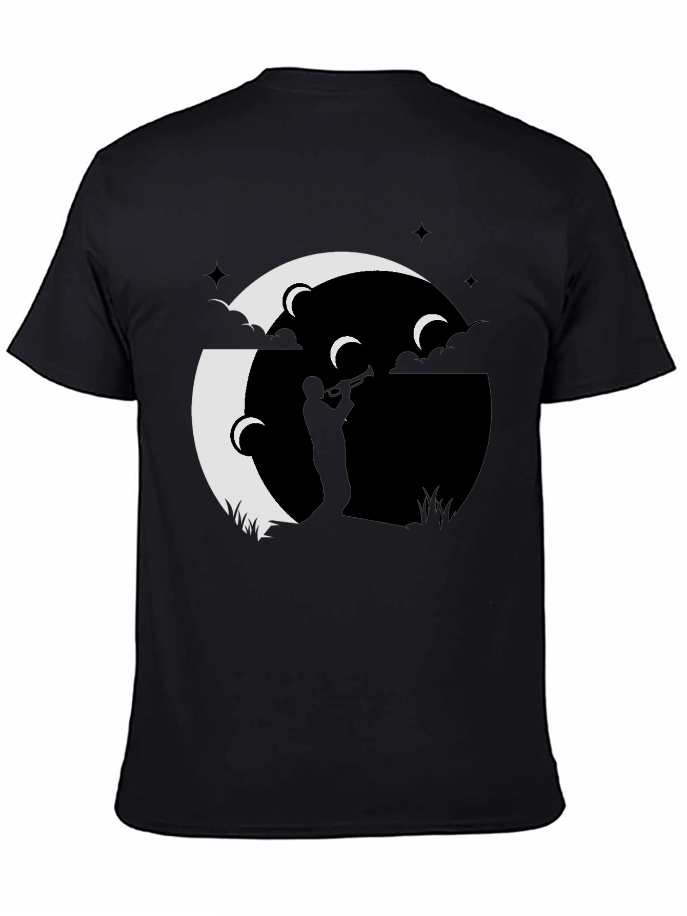 Moonlight Jazz Trumpet Player Graphic Tee