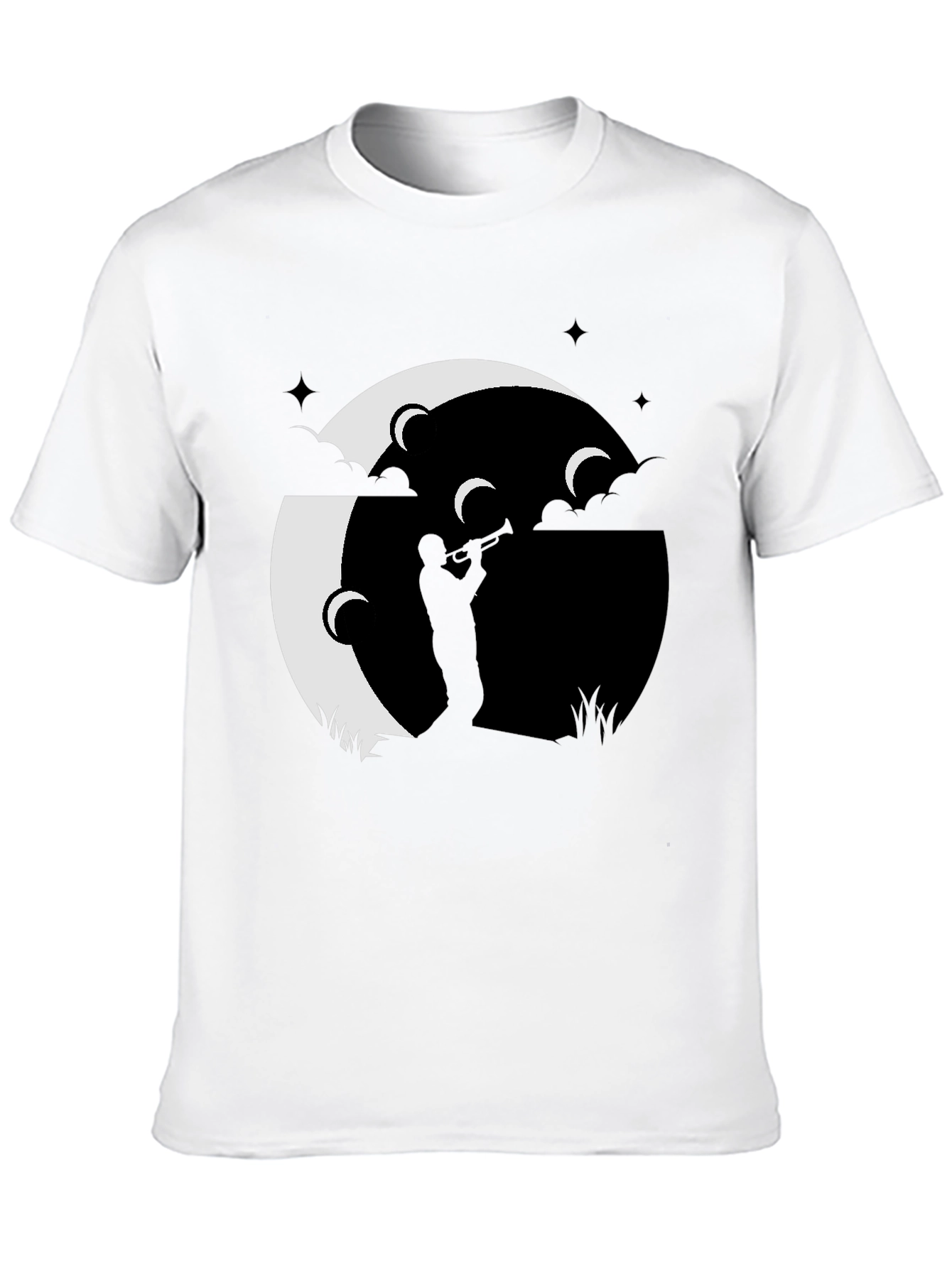 Moonlight Jazz Trumpet Player Graphic Tee