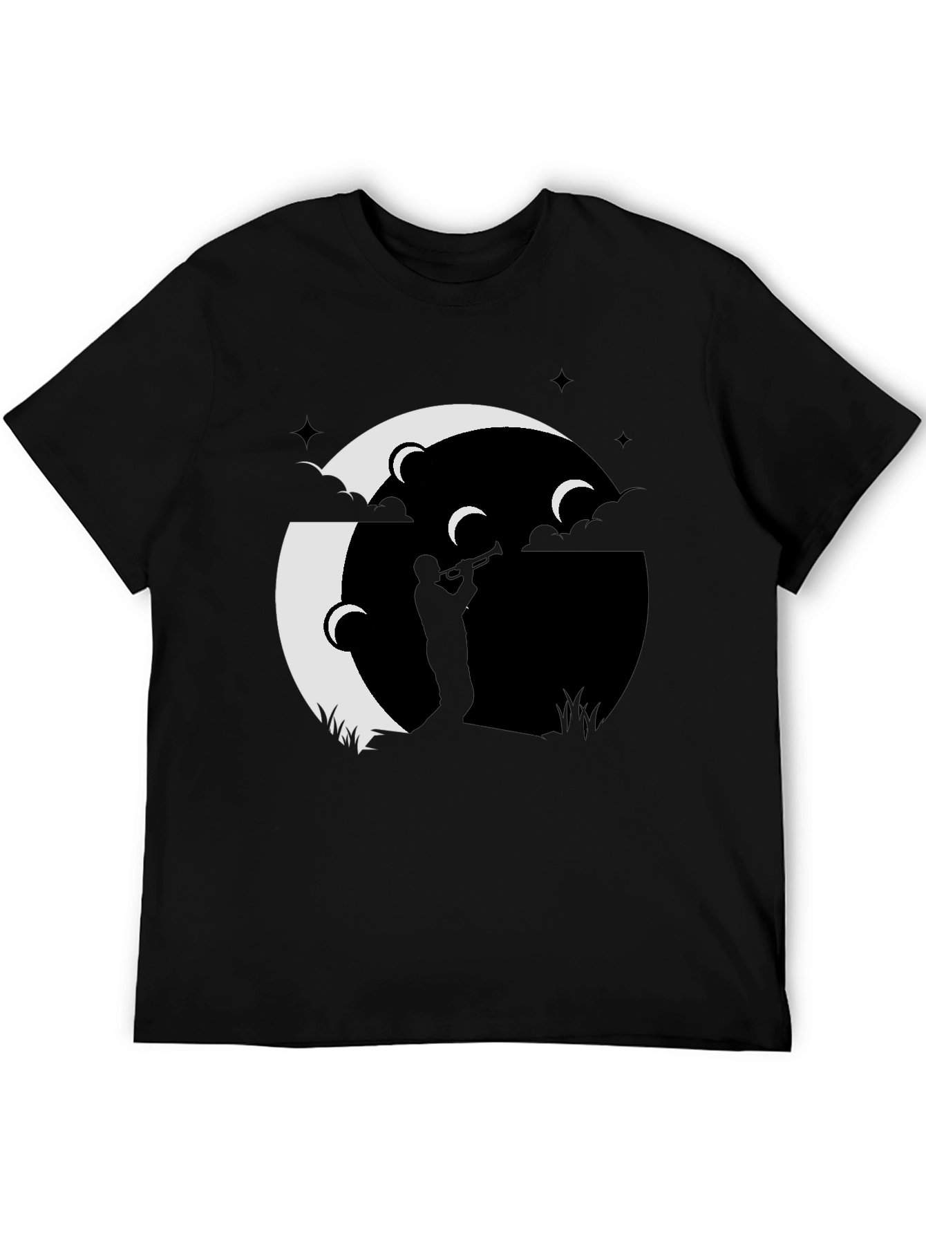 Moonlight Jazz Trumpet Player Graphic Tee