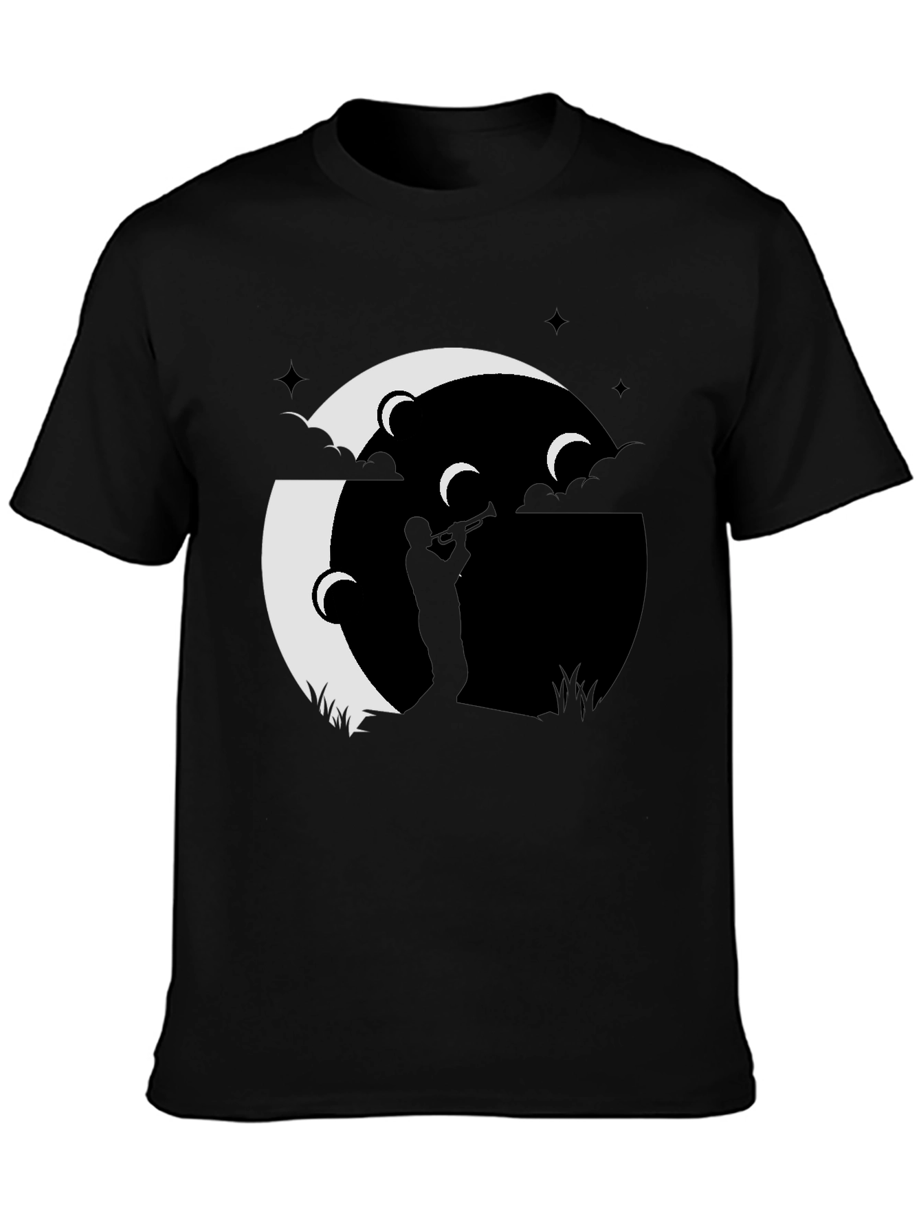 Moonlight Jazz Trumpet Player Graphic Tee