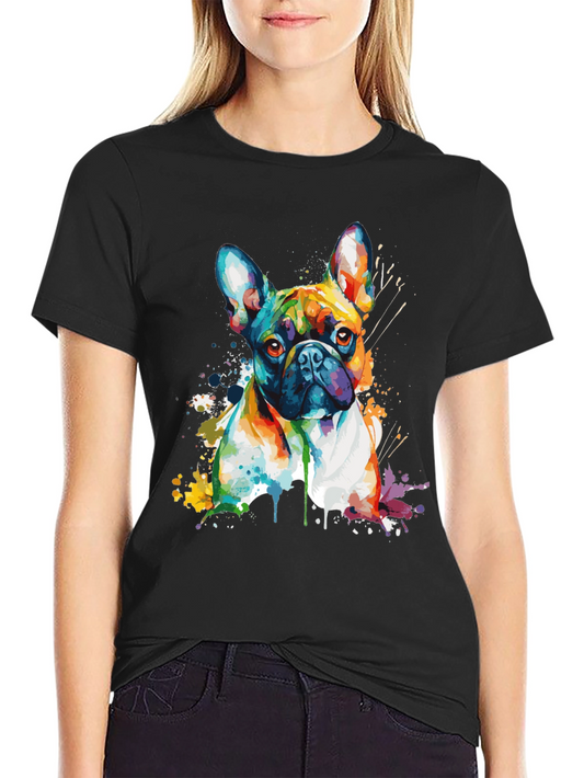 Watercolor French Bulldog Graphic T-Shirt