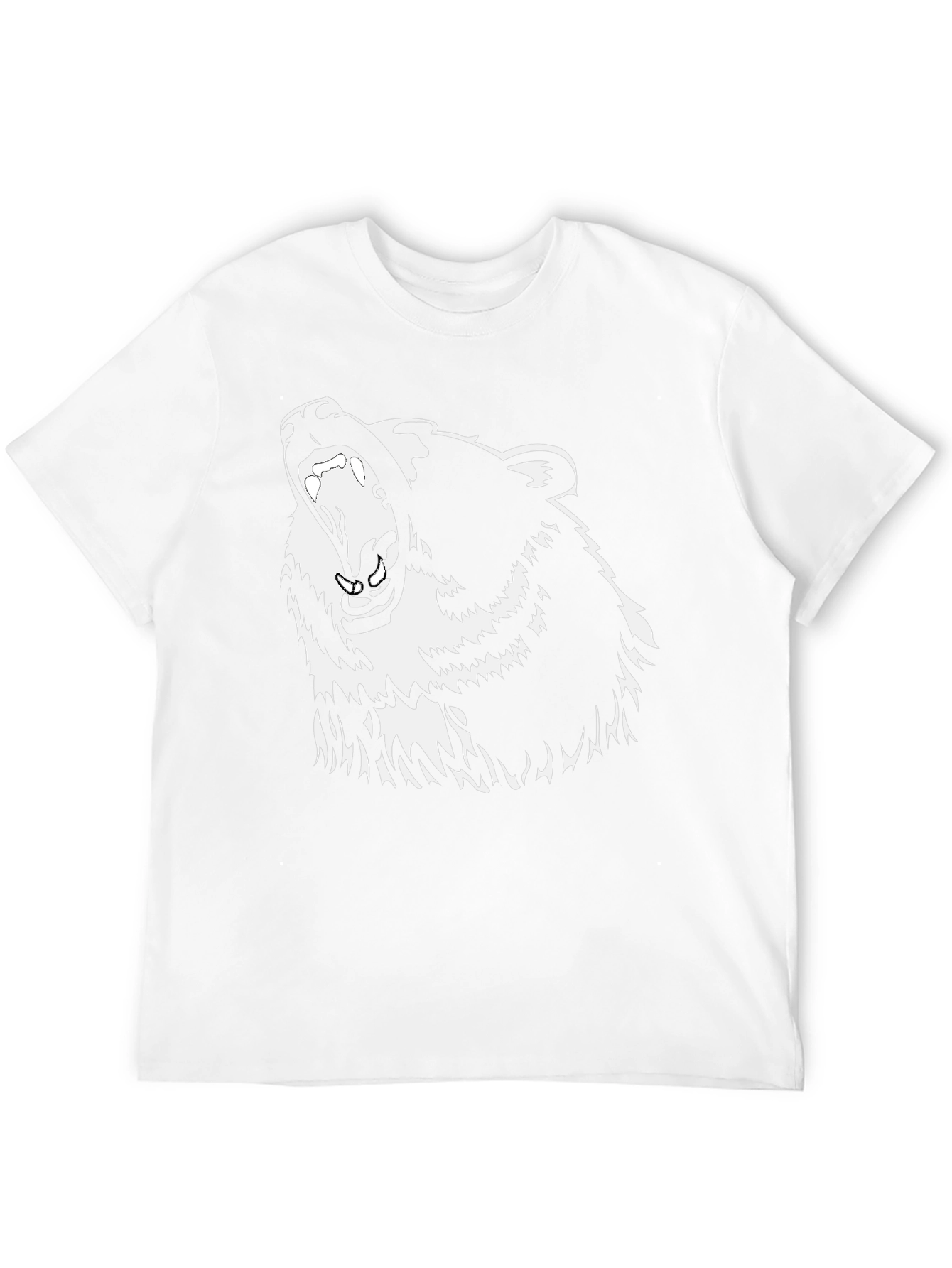 Grizzly Bear Graphic Print Black T-Shirt