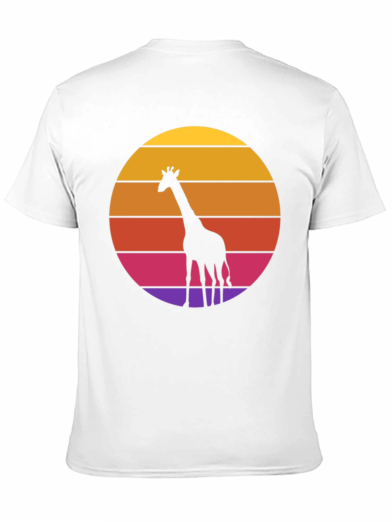 Giraffe Sunset Graphic T-Shirt - Black