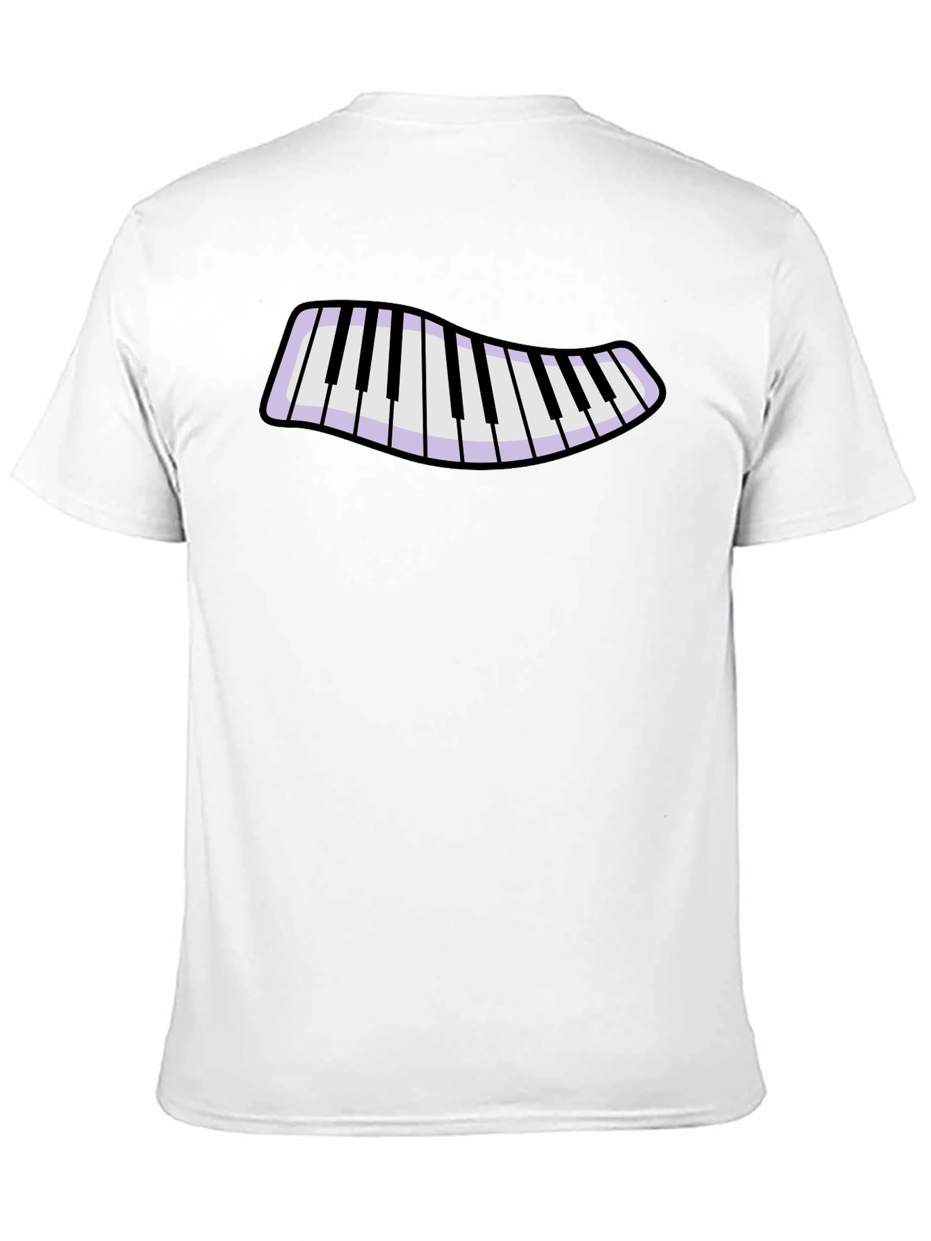 Piano Keys Graphic T-Shirt - Black Cotton Blend