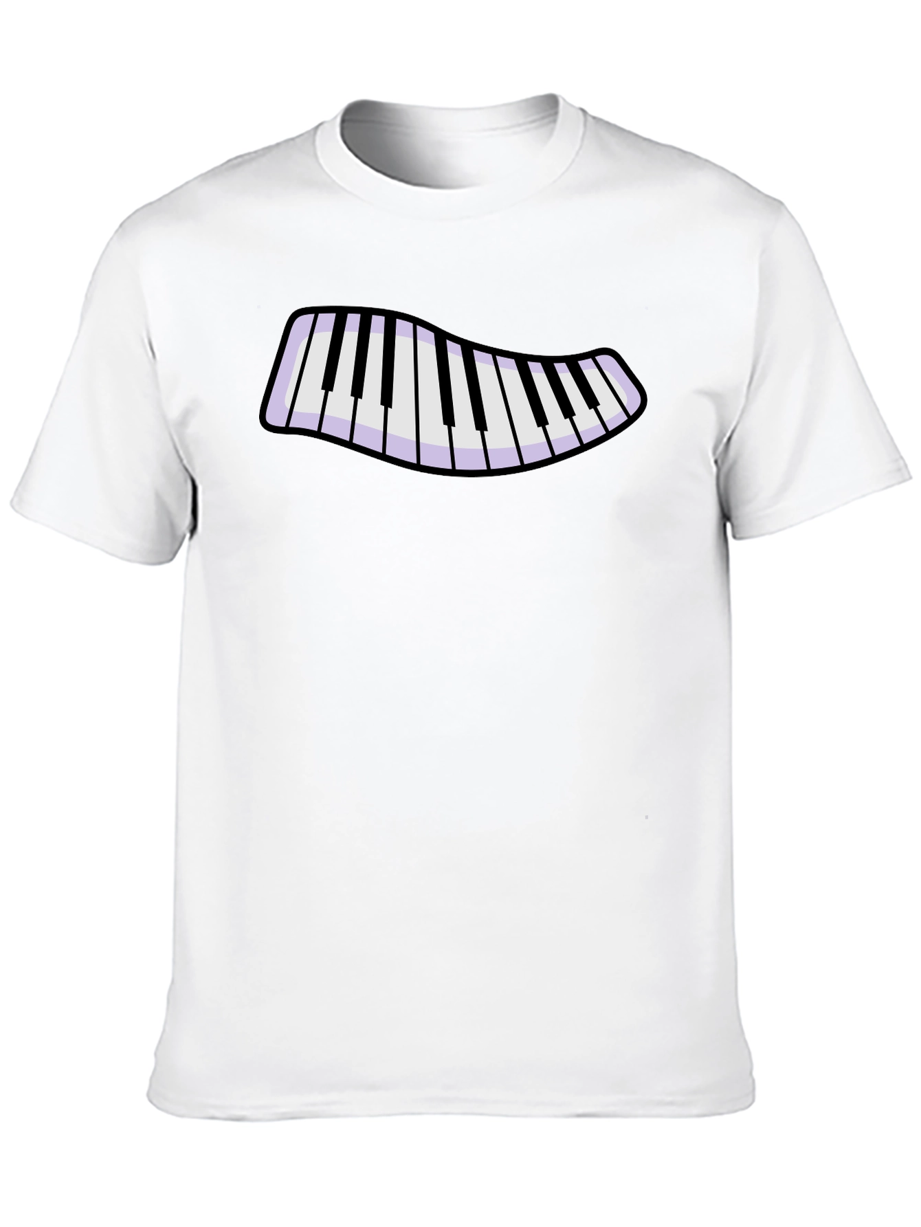Piano Keys Graphic T-Shirt - Black Cotton Blend
