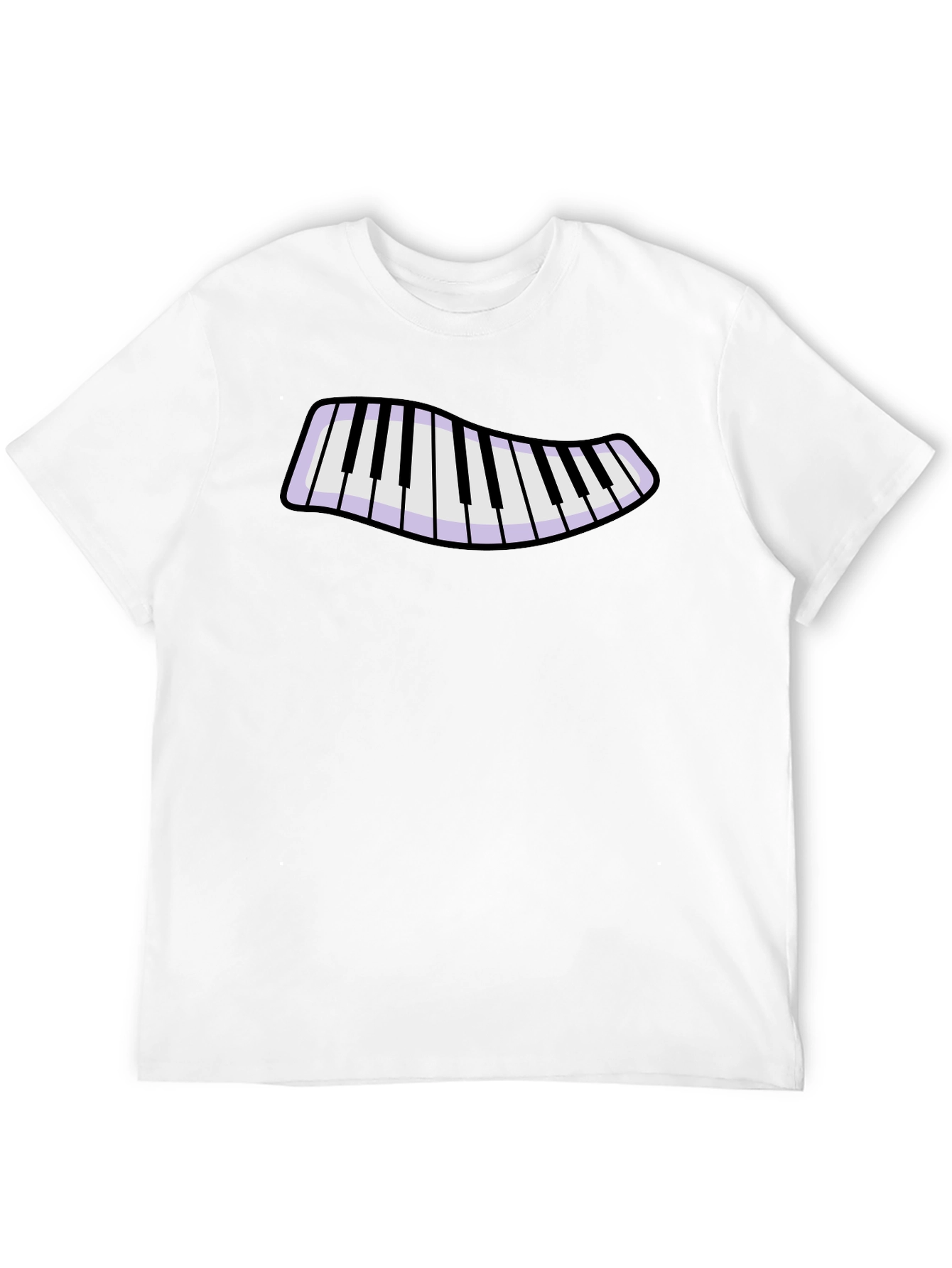 Piano Keys Graphic T-Shirt - Black Cotton Blend