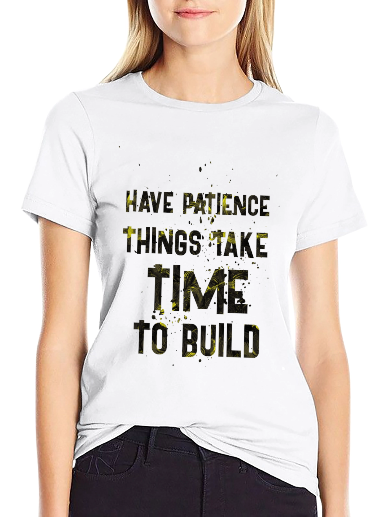 Patience Graphic Print Black T-Shirt