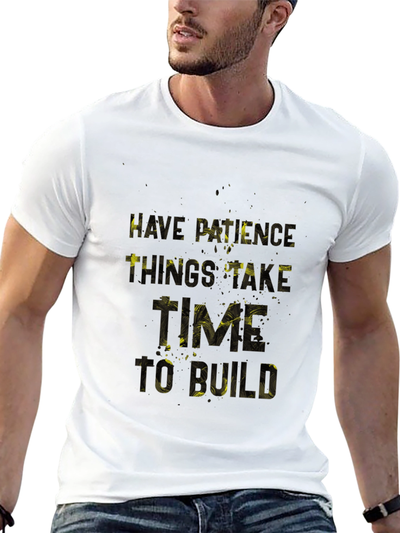 Patience Graphic Print Black T-Shirt