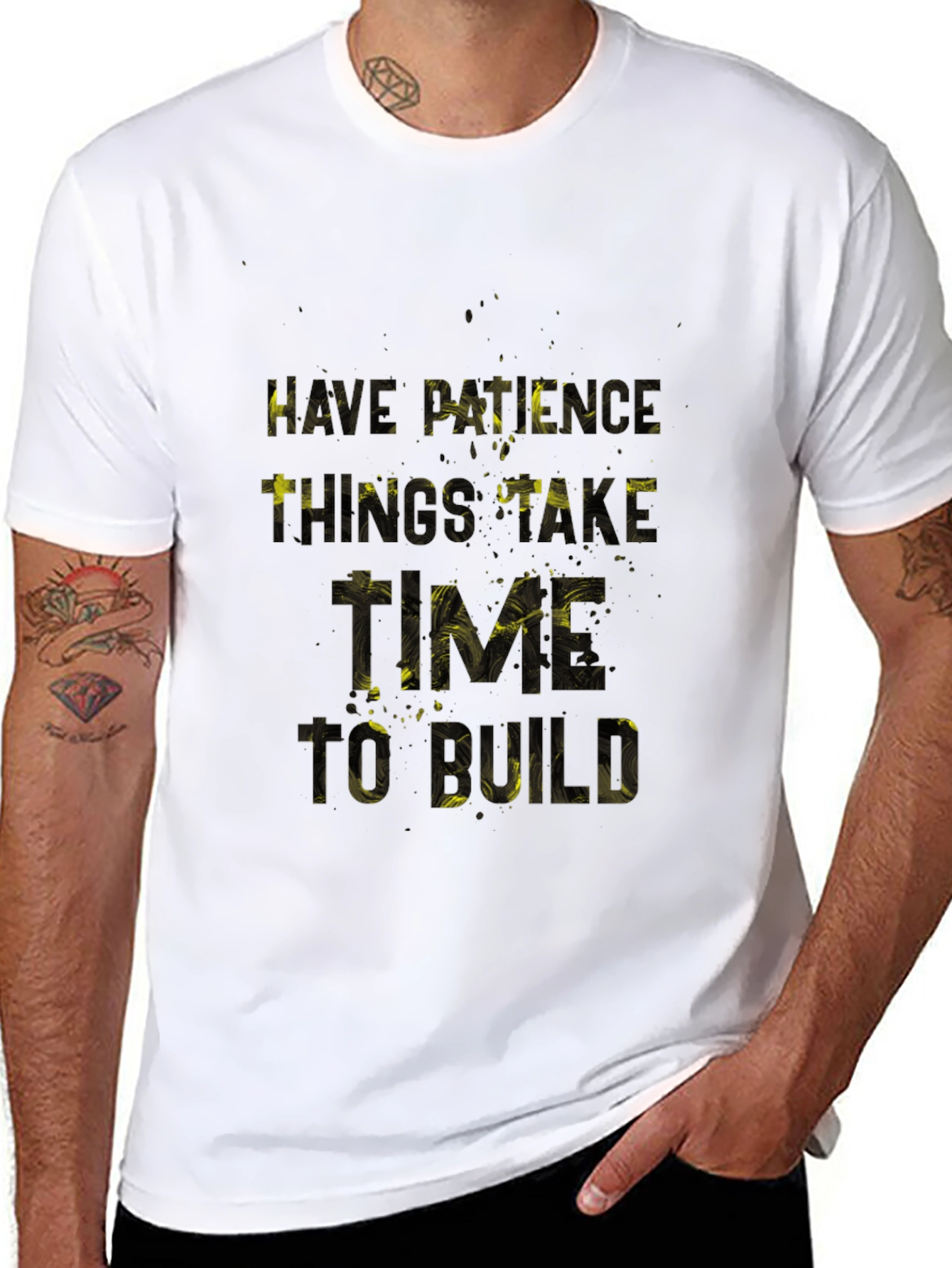 Patience Graphic Print Black T-Shirt