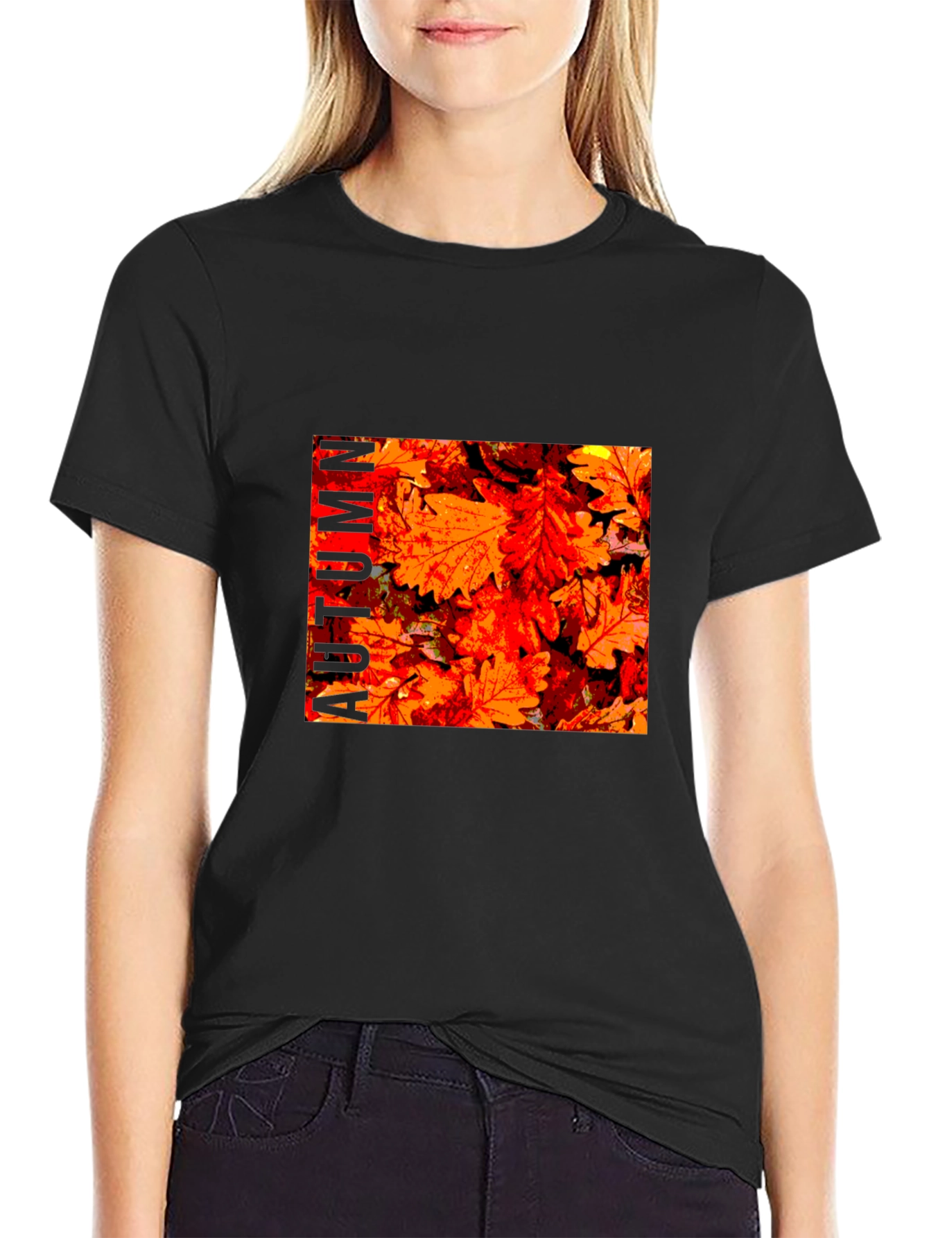 Autumn Leaves Graphic Print T-Shirt