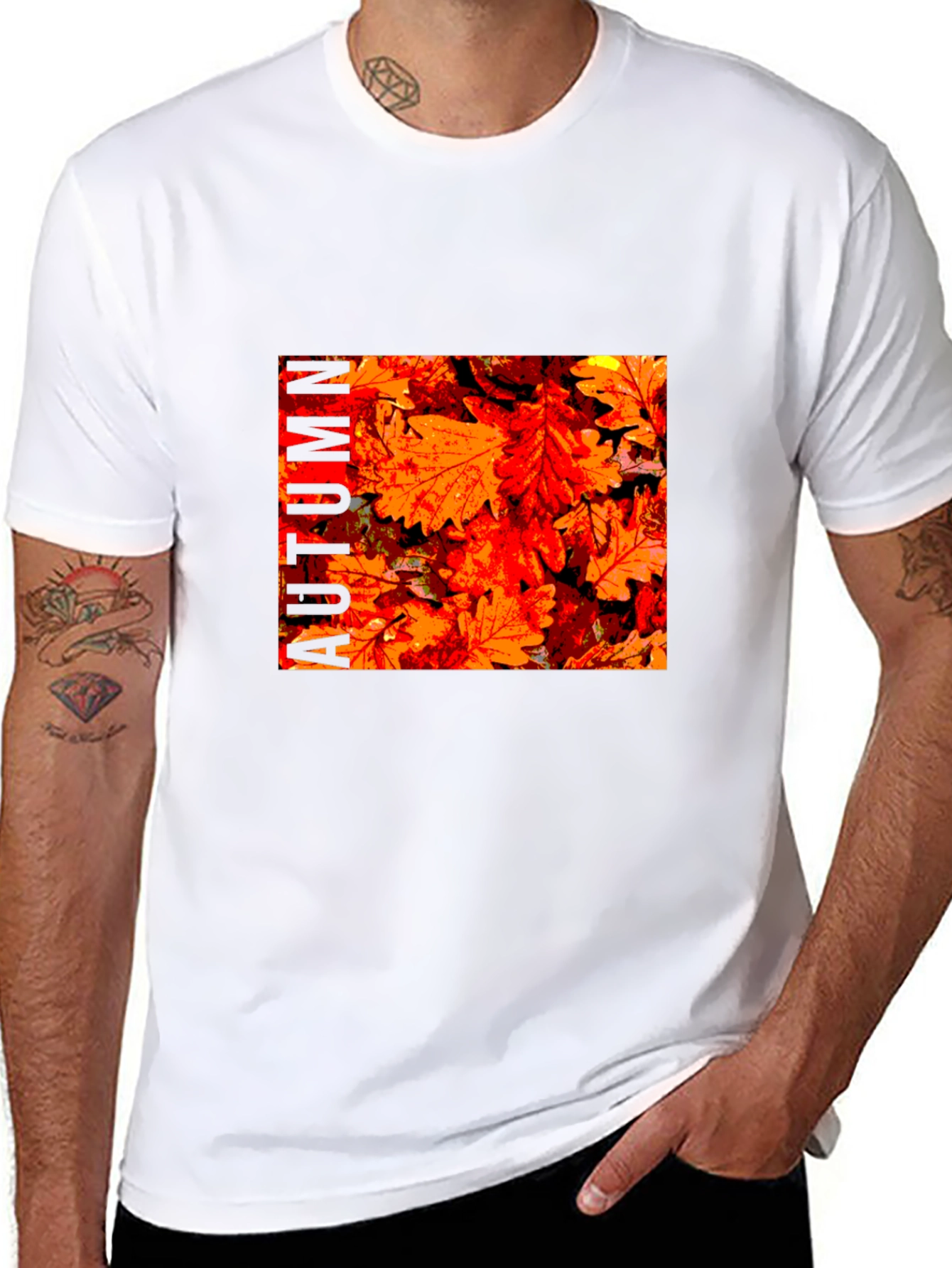 Autumn Leaves Graphic Print T-Shirt