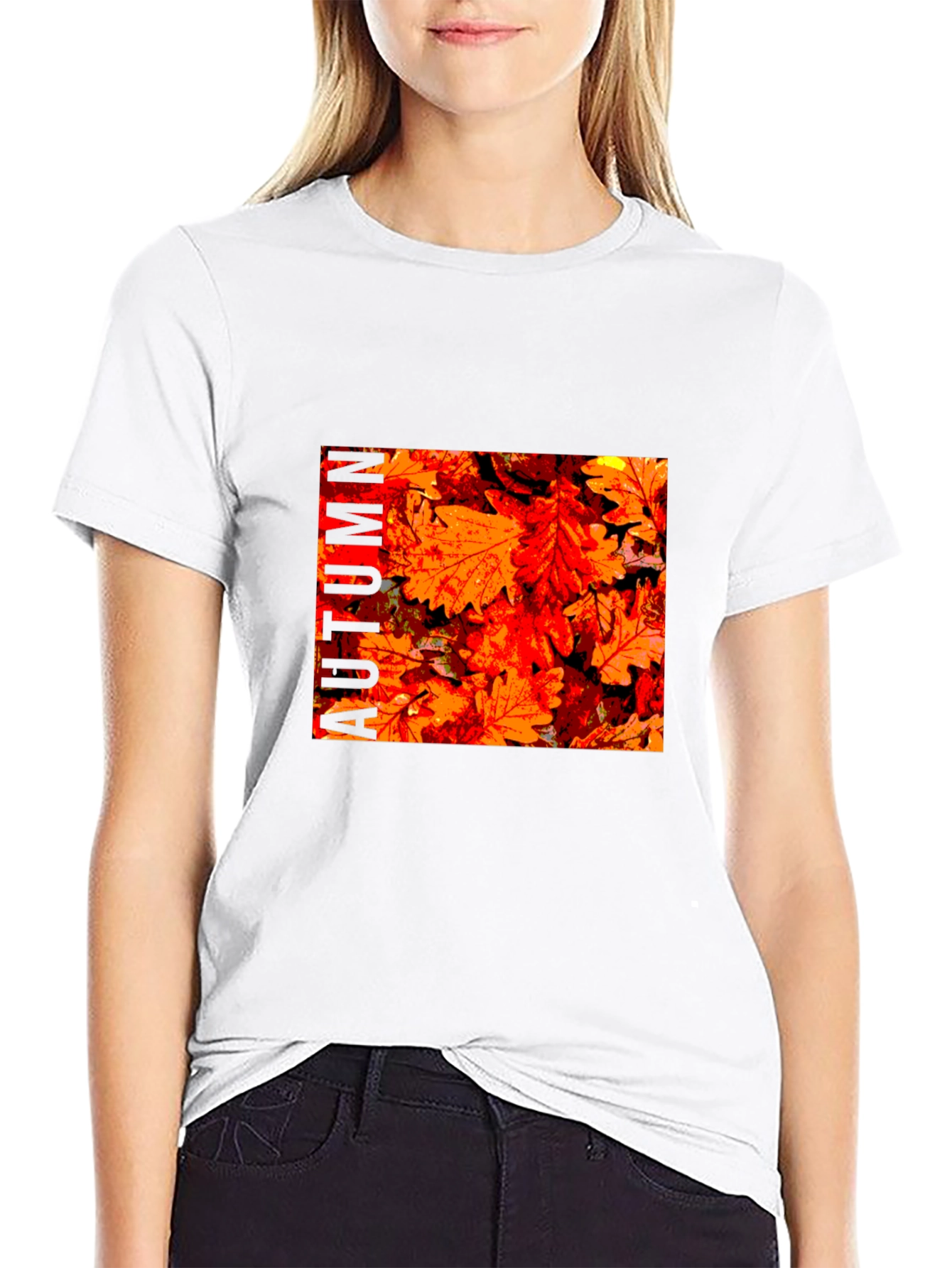 Autumn Leaves Graphic Print T-Shirt