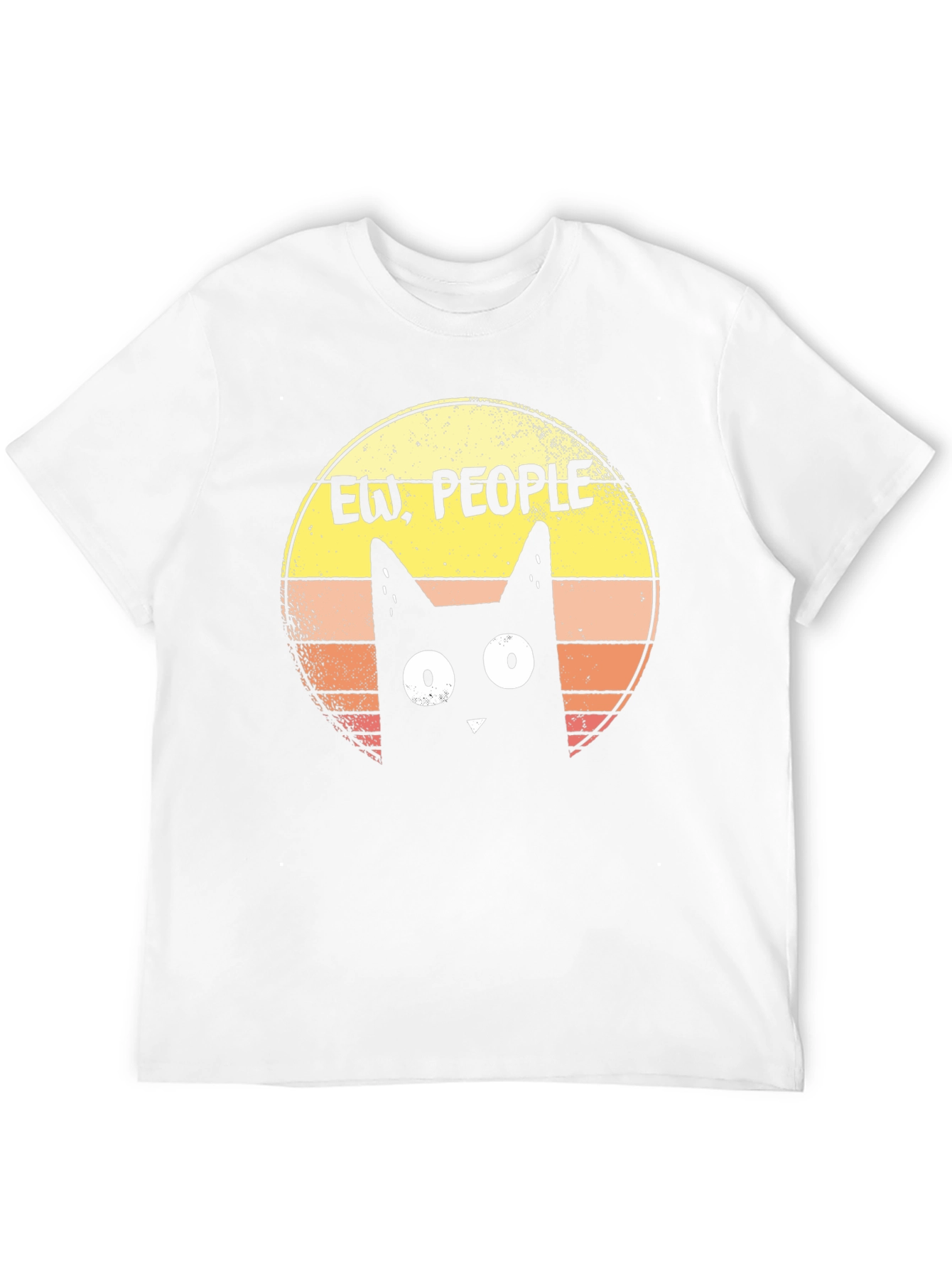 Ew People Cat Graphic Tee - Black Cotton T-Shirt