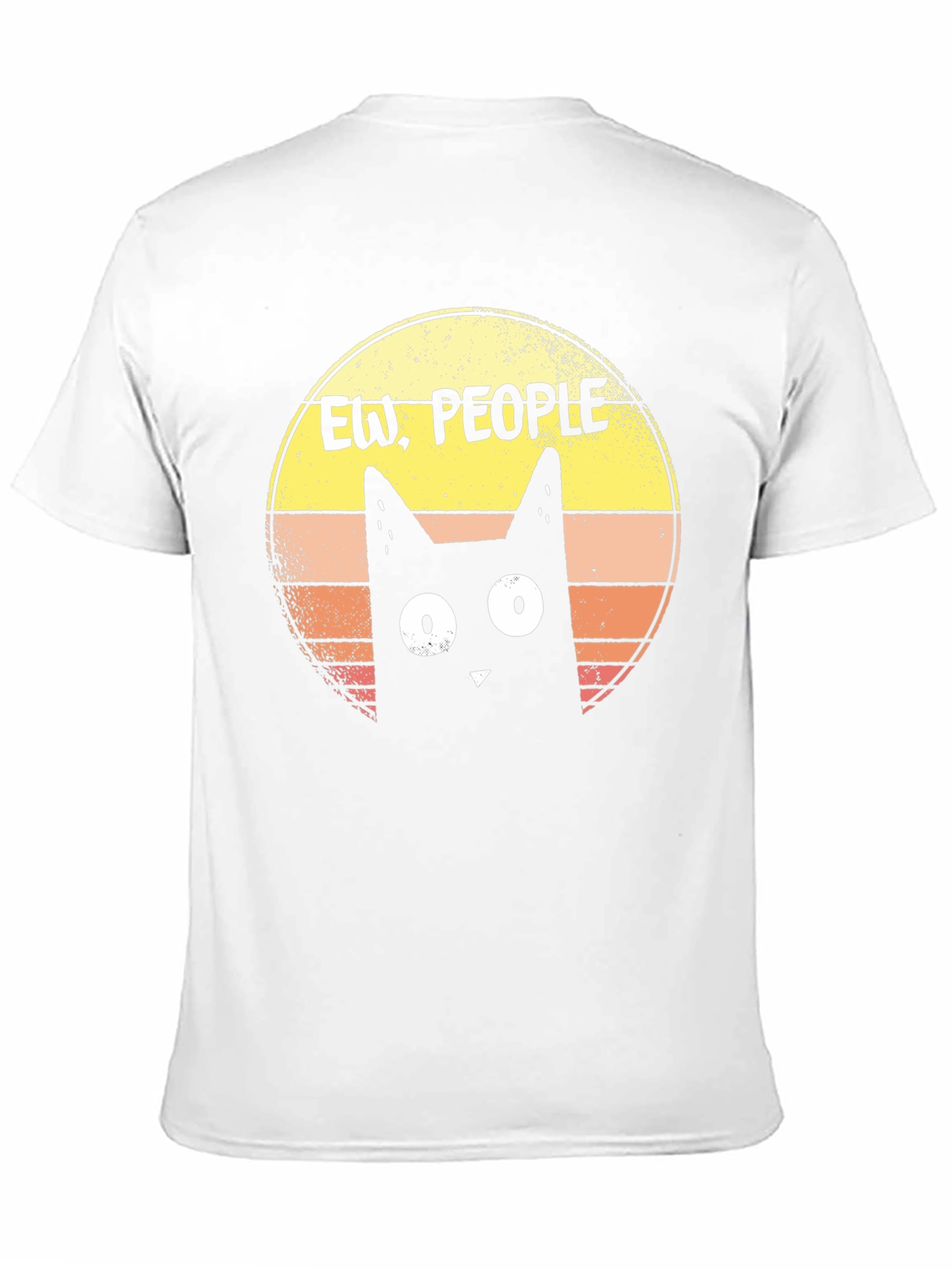 Ew People Cat Graphic Tee - Black Cotton T-Shirt