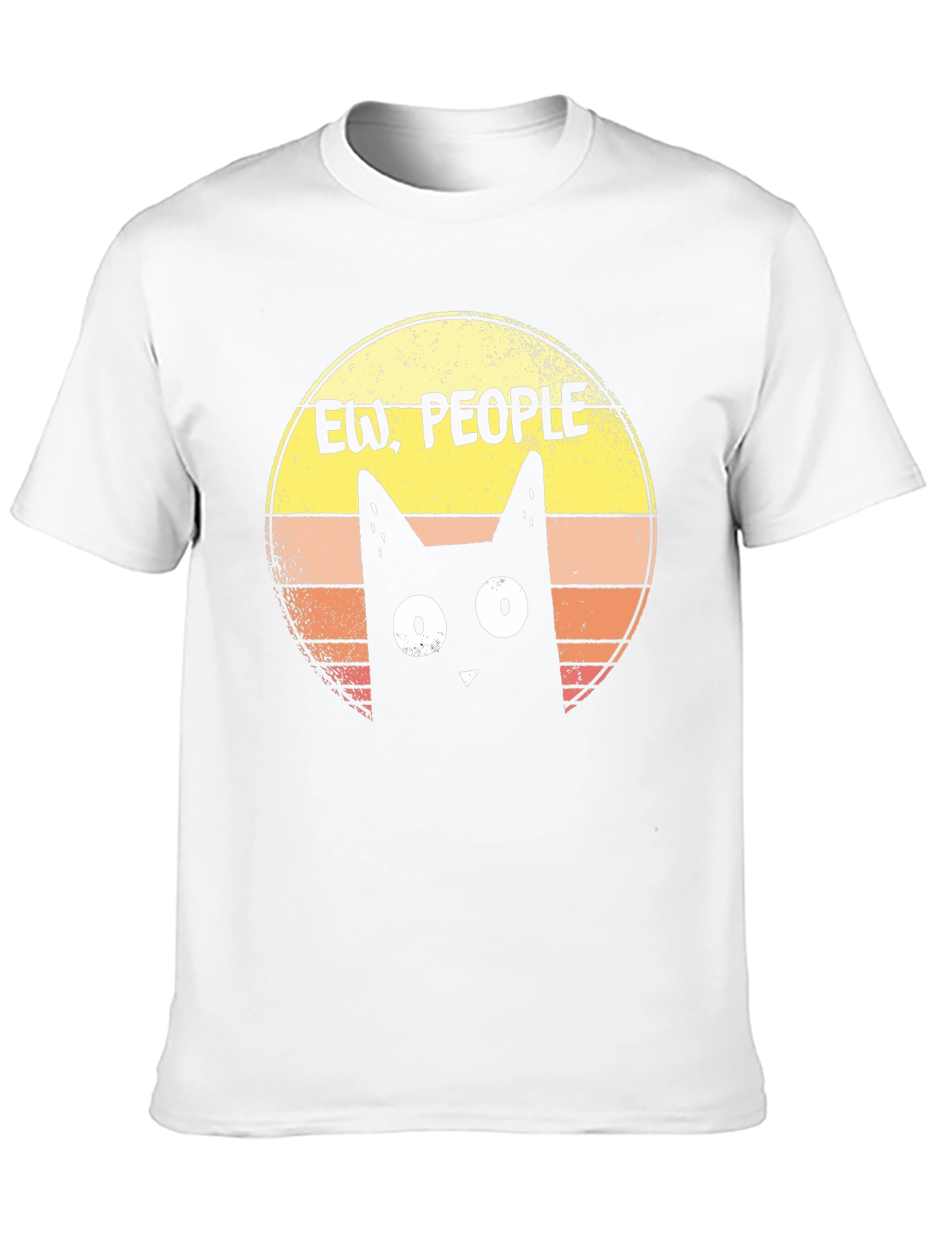 Ew People Cat Graphic Tee - Black Cotton T-Shirt