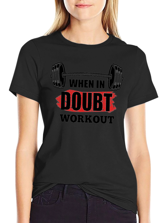 When in Doubt Workout Black Graphic Tee
