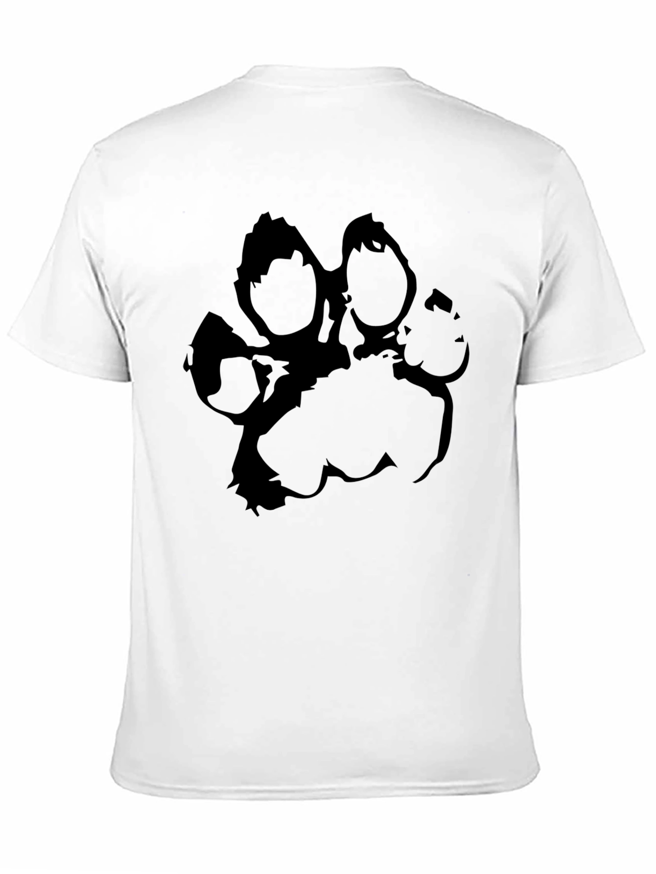 Black Paw Print T-Shirt - Casual Graphic Tee
