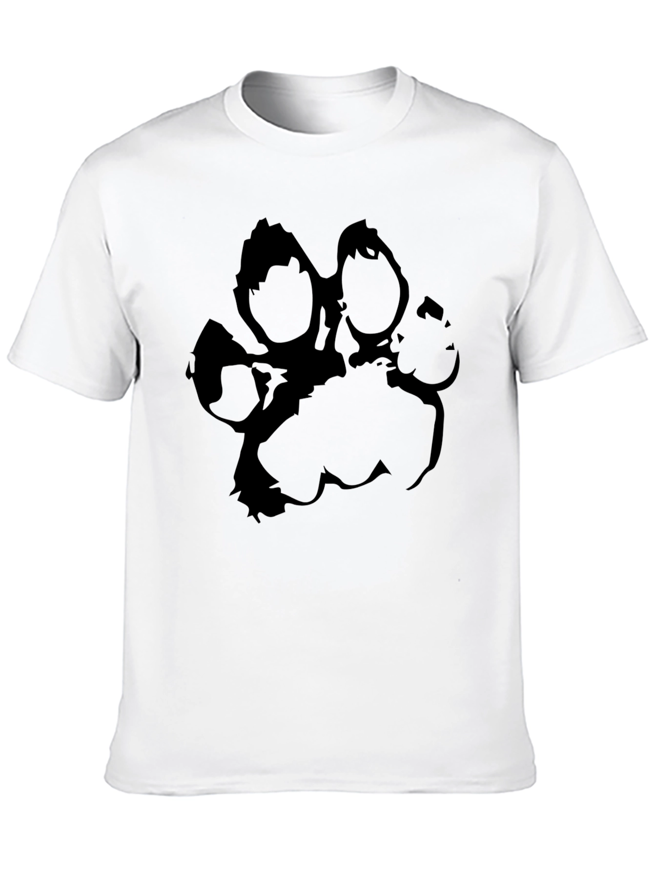 Black Paw Print T-Shirt - Casual Graphic Tee