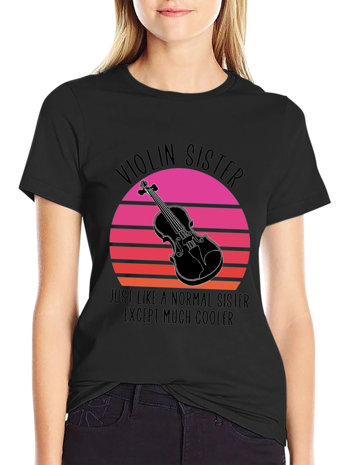 Violin Sister T-Shirt: Cool Music Lover Tee