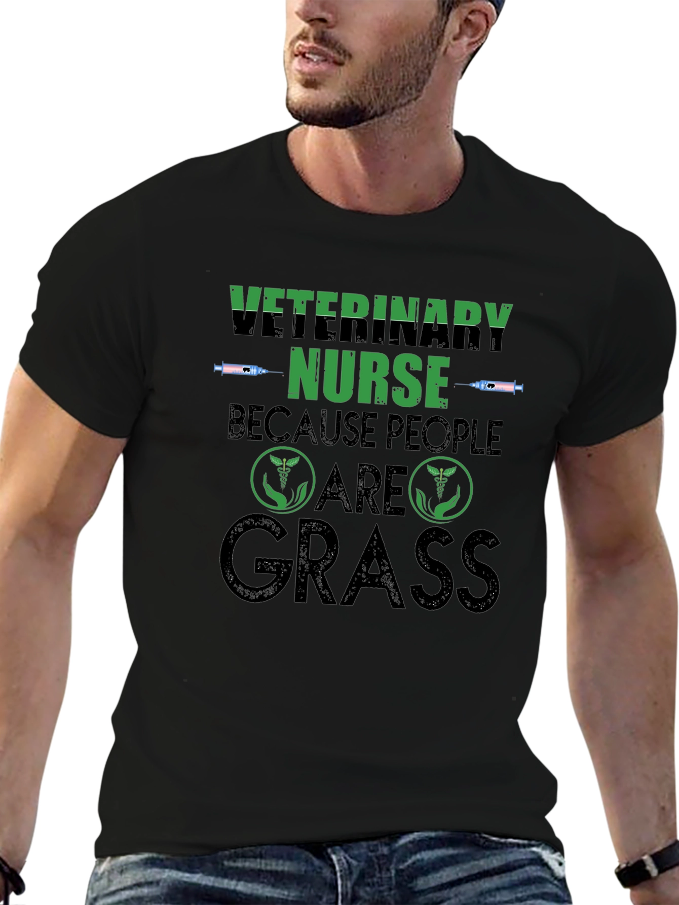 Veterinary Nurse Because People Are Grass T-Shirt