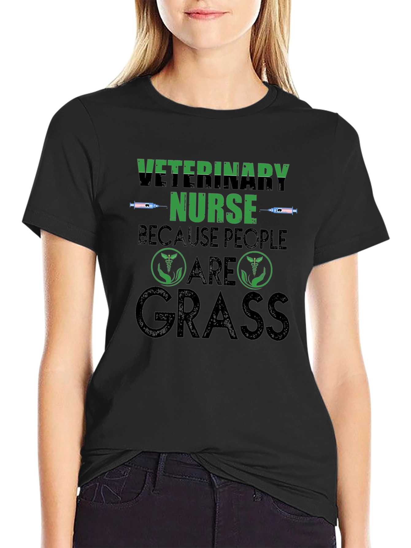 Veterinary Nurse Because People Are Grass T-Shirt