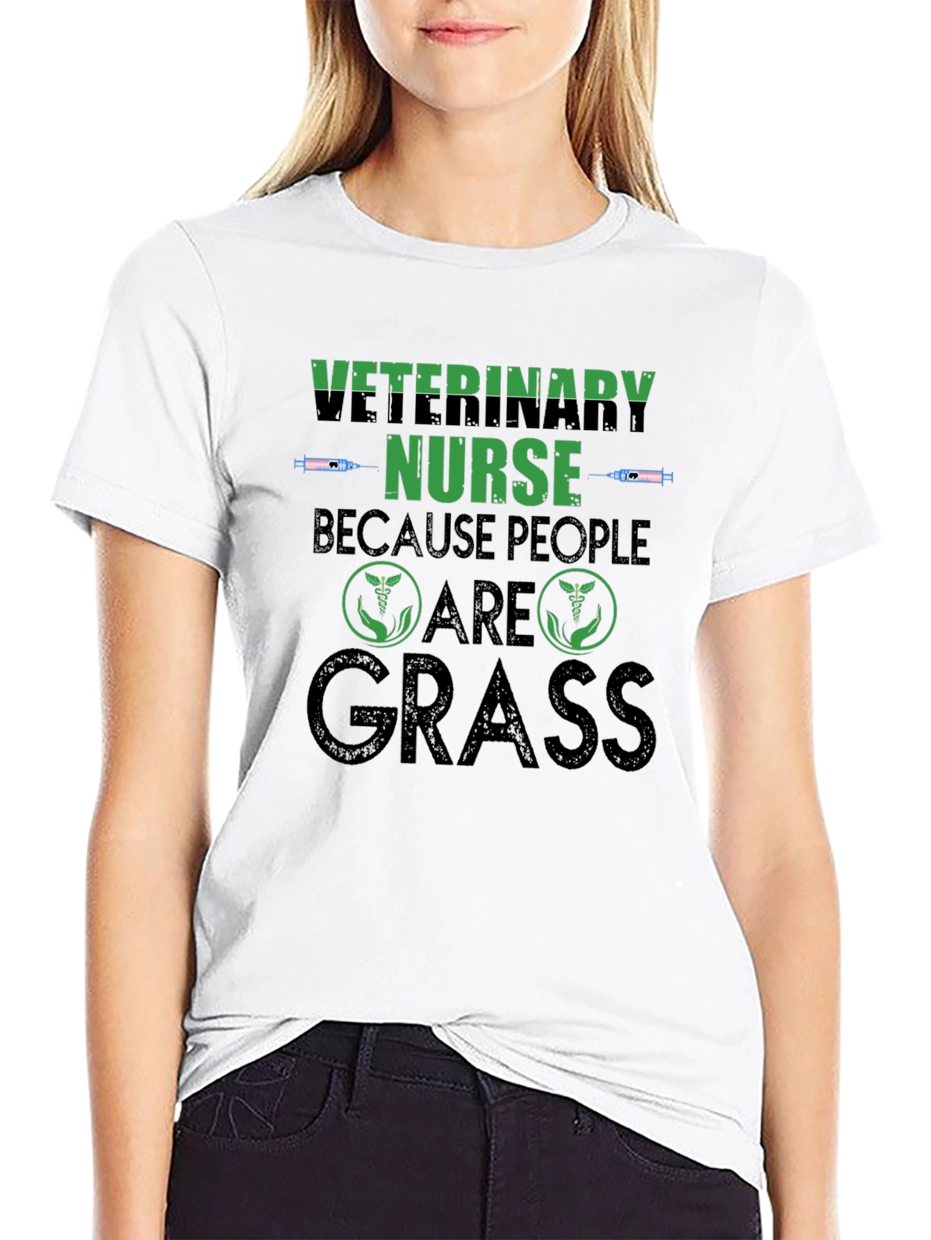 Veterinary Nurse Because People Are Grass T-Shirt