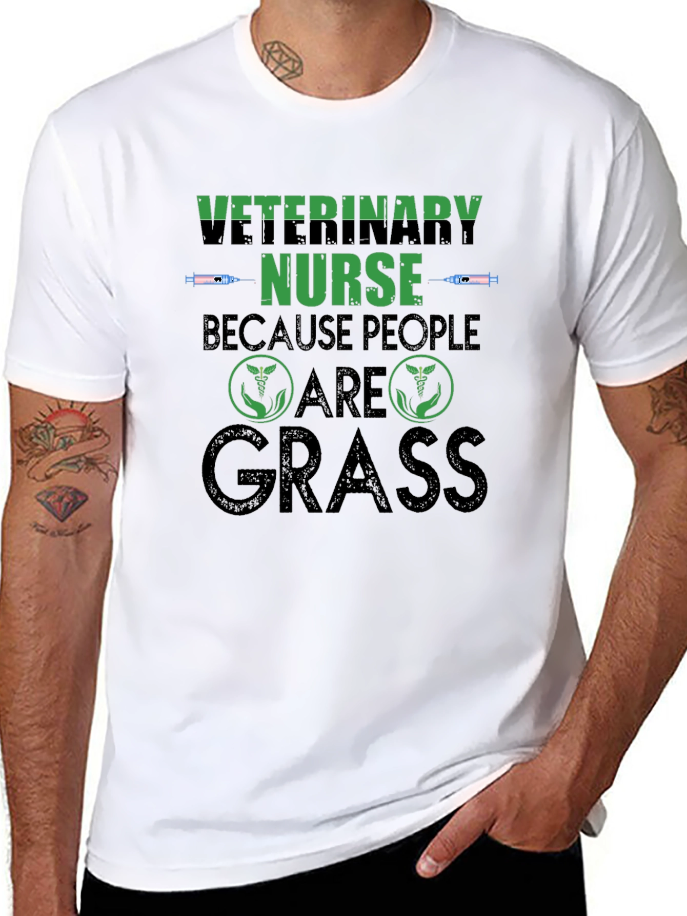 Veterinary Nurse Because People Are Grass T-Shirt