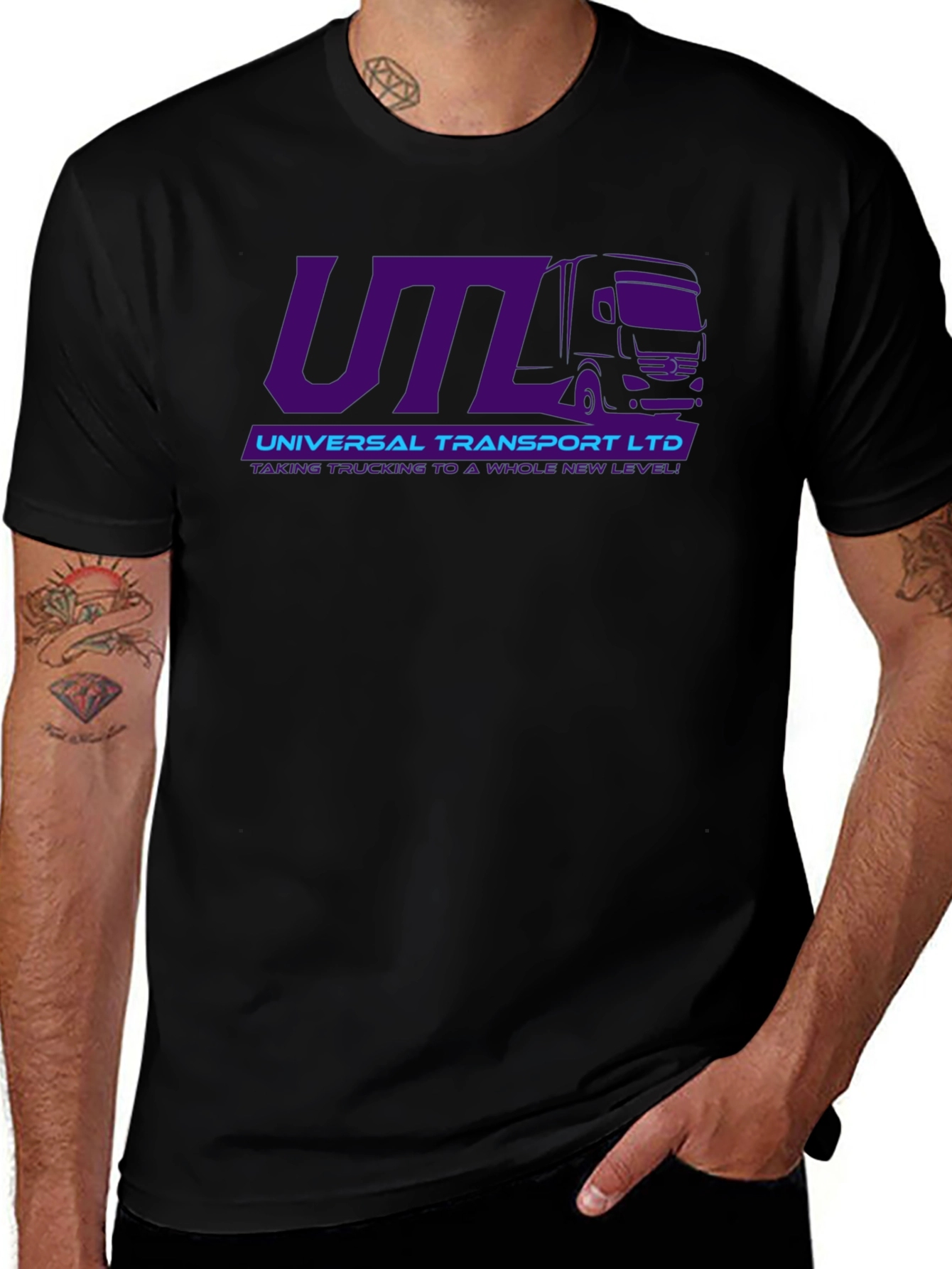 UTL Universal Transport Ltd. Black Graphic T-Shirt