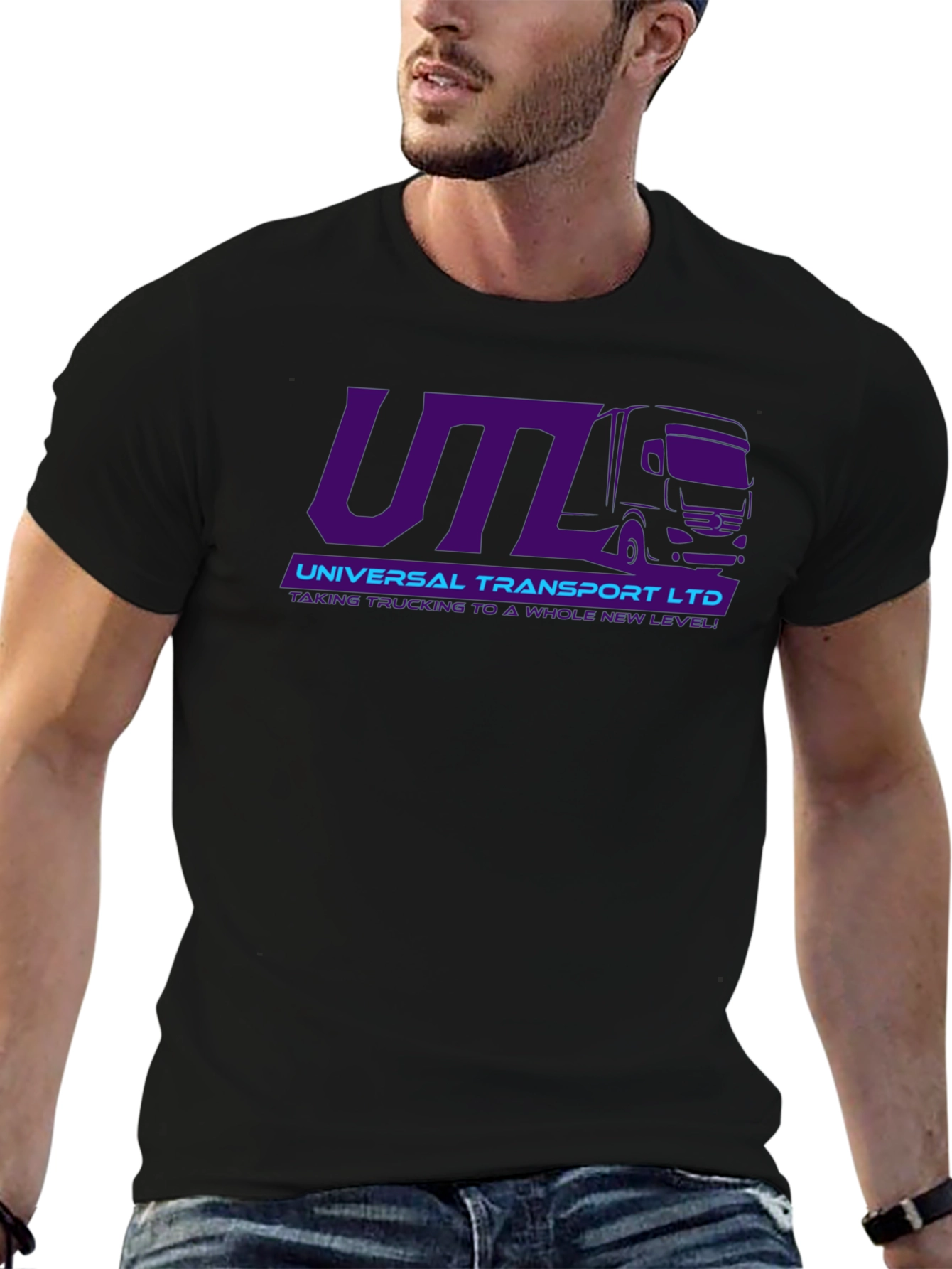 UTL Universal Transport Ltd. Black Graphic T-Shirt