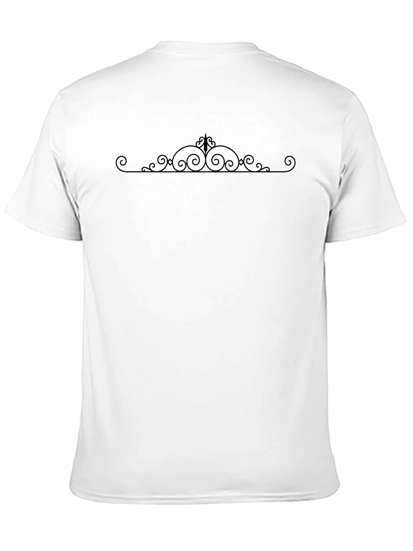 Elegant Scroll Design Black T-Shirt