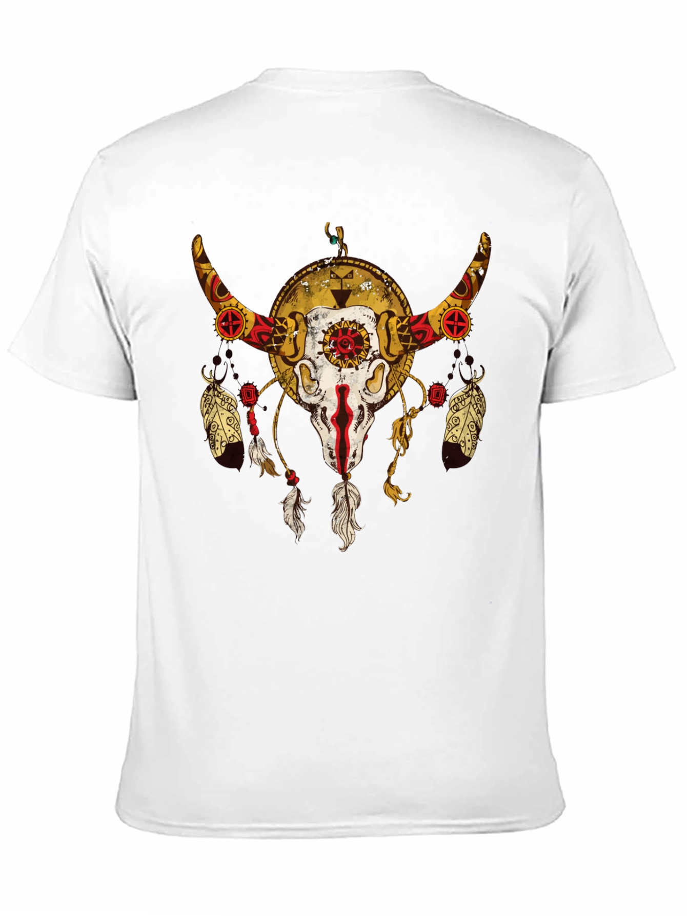 Skull and Feather Graphic Tee - Black