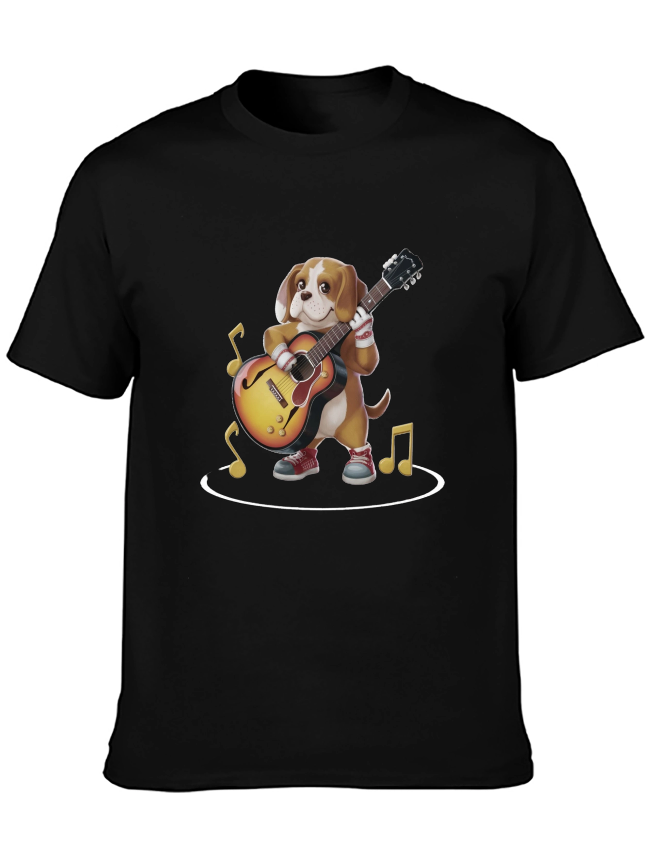Dog Playing Guitar Graphic Tee