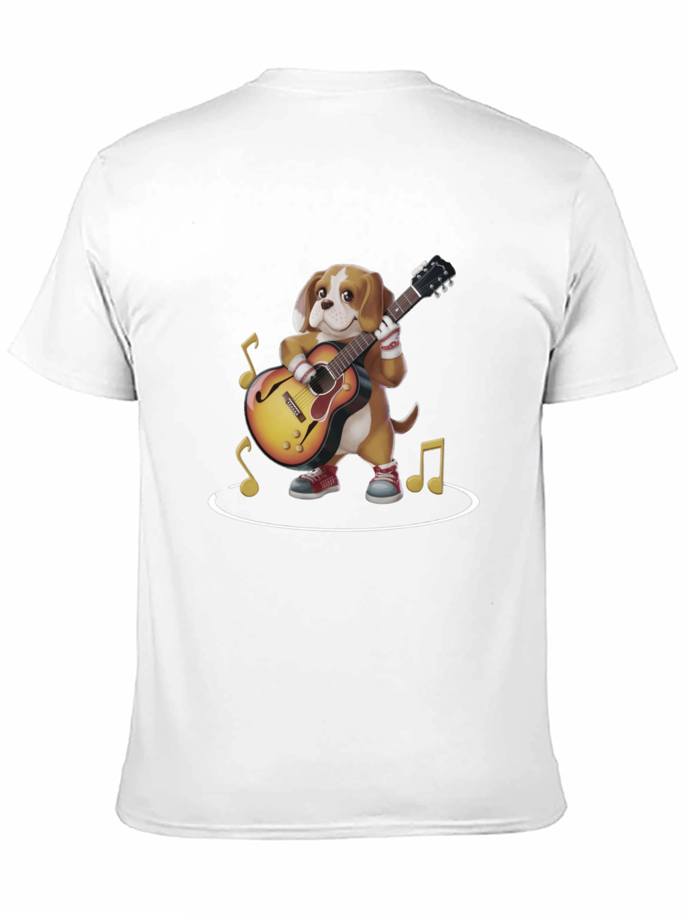 Dog Playing Guitar Graphic Tee