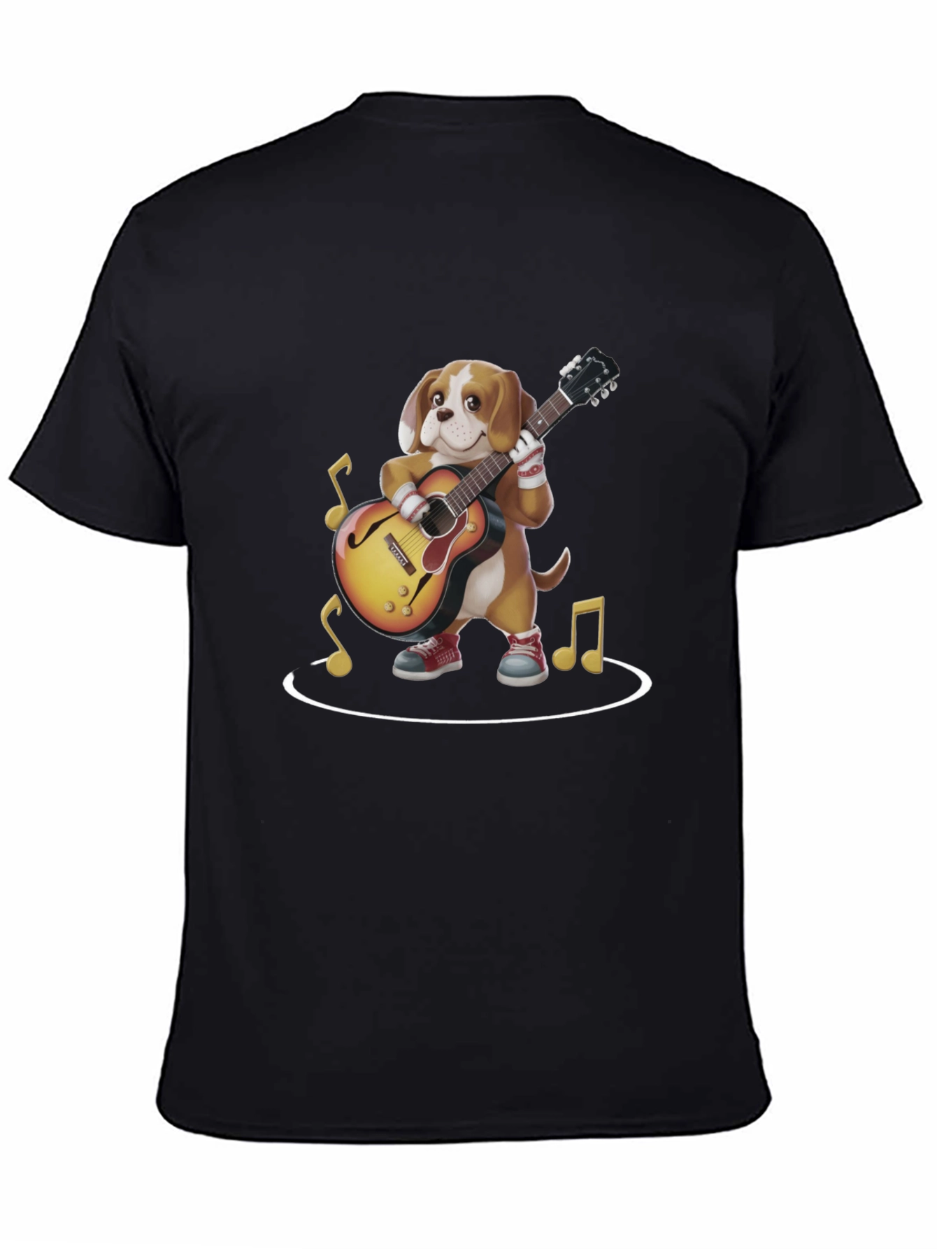 Dog Playing Guitar Graphic Tee