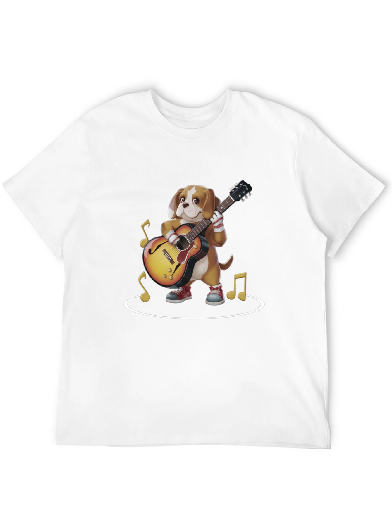 Dog Playing Guitar Graphic Tee