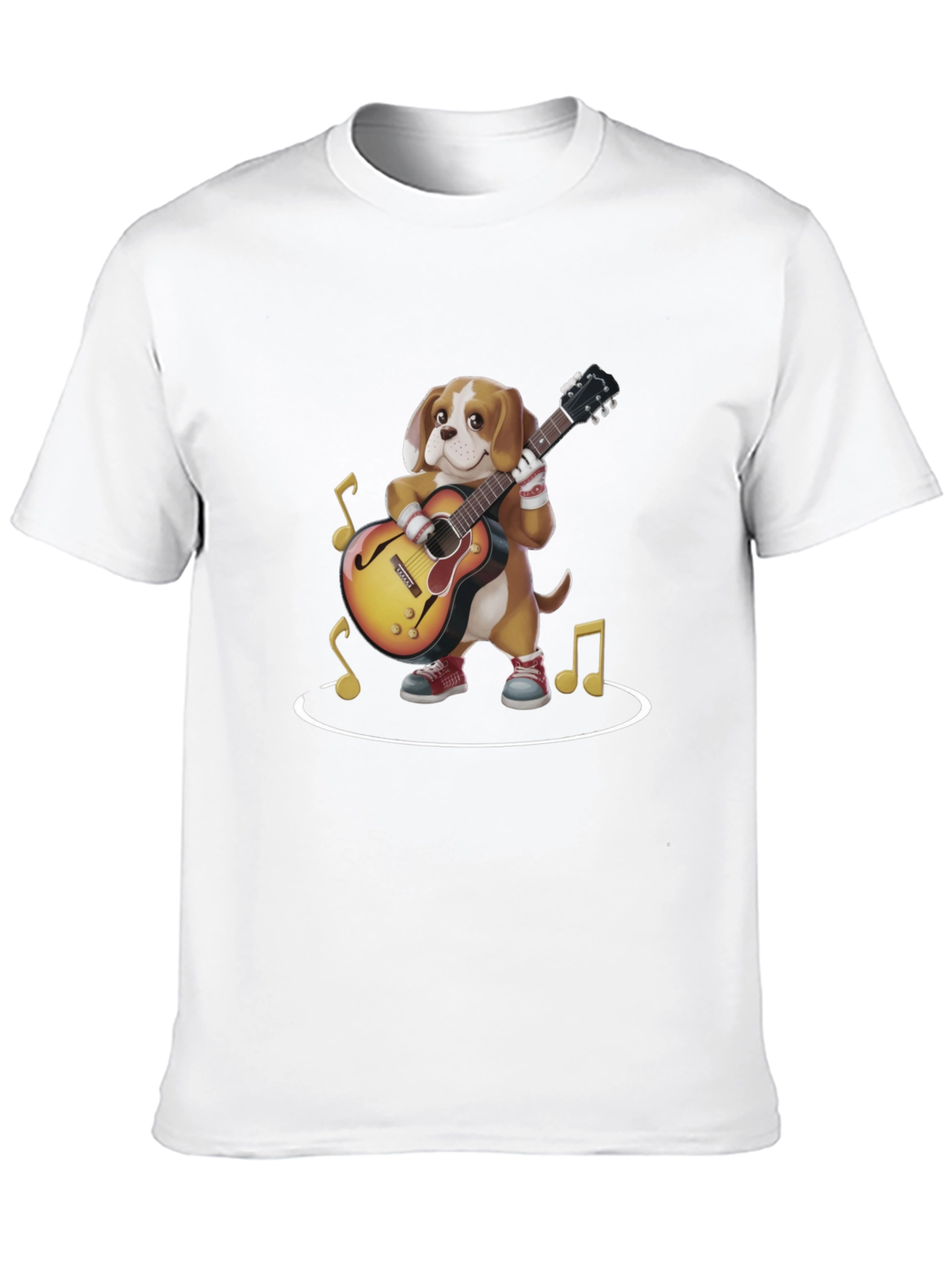 Dog Playing Guitar Graphic Tee