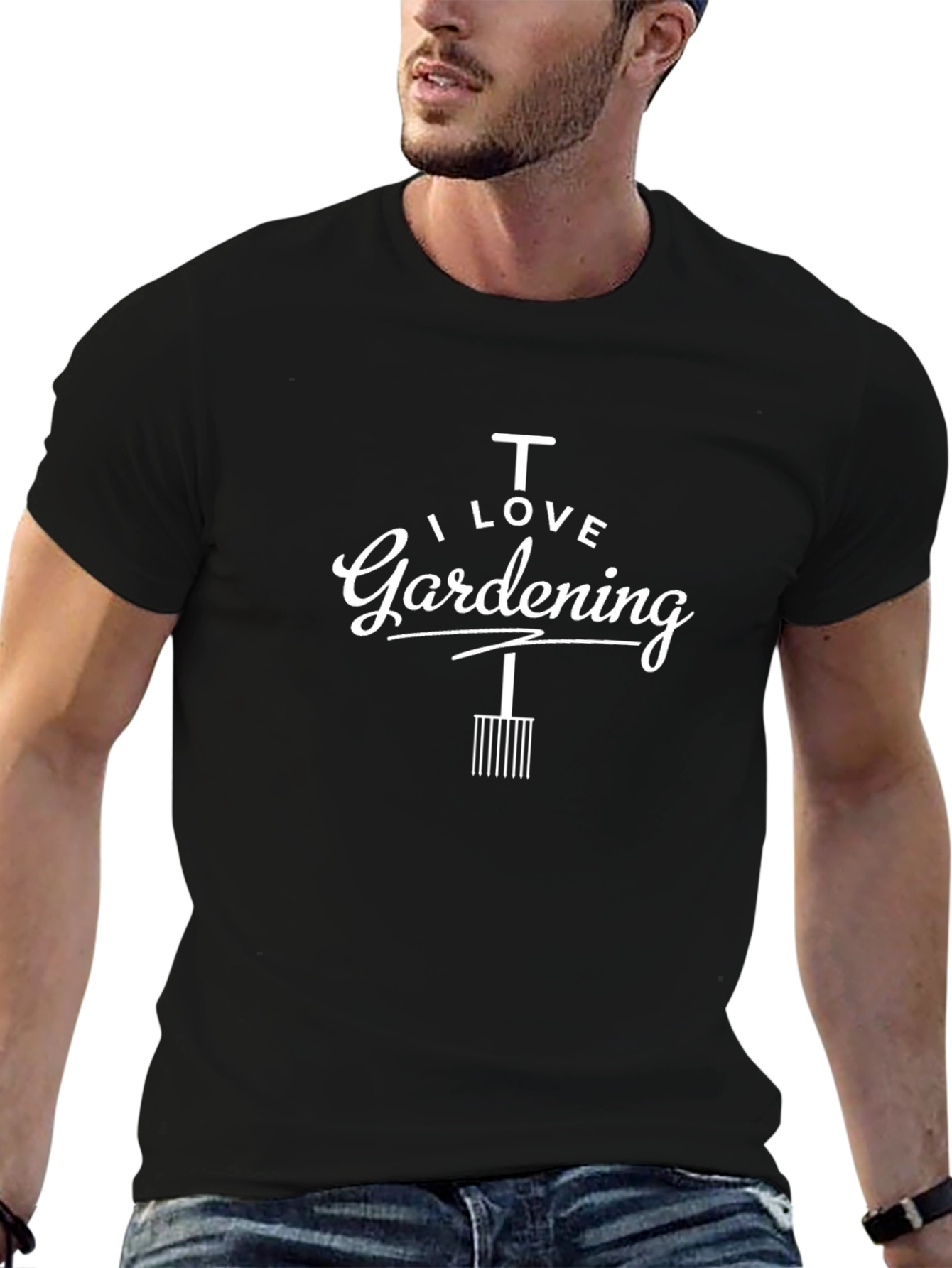 I Love Gardening Graphic Tee - Black Cotton