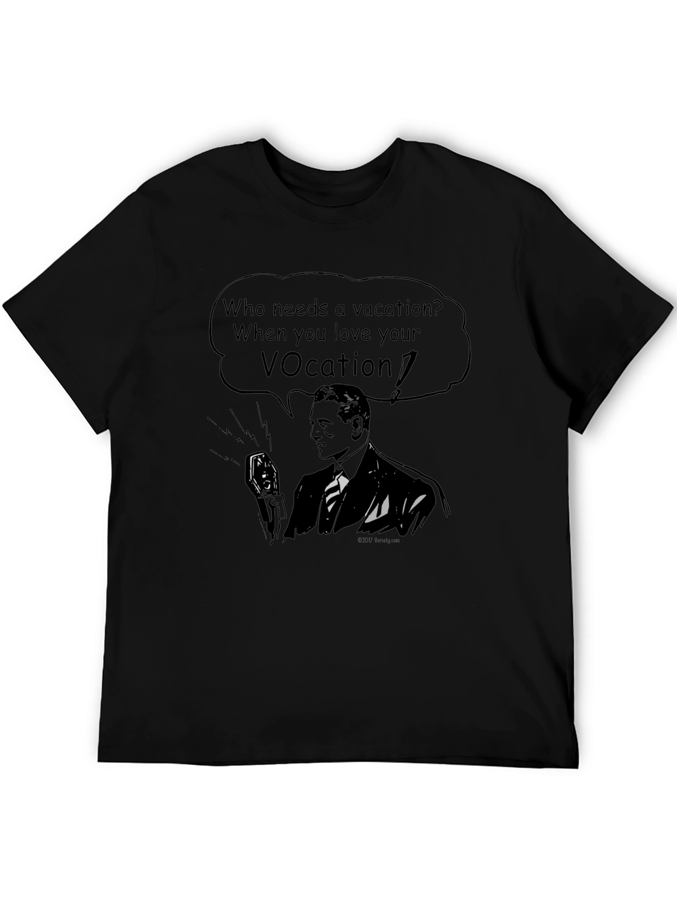 Who Needs a Vacation? Black Graphic Tee