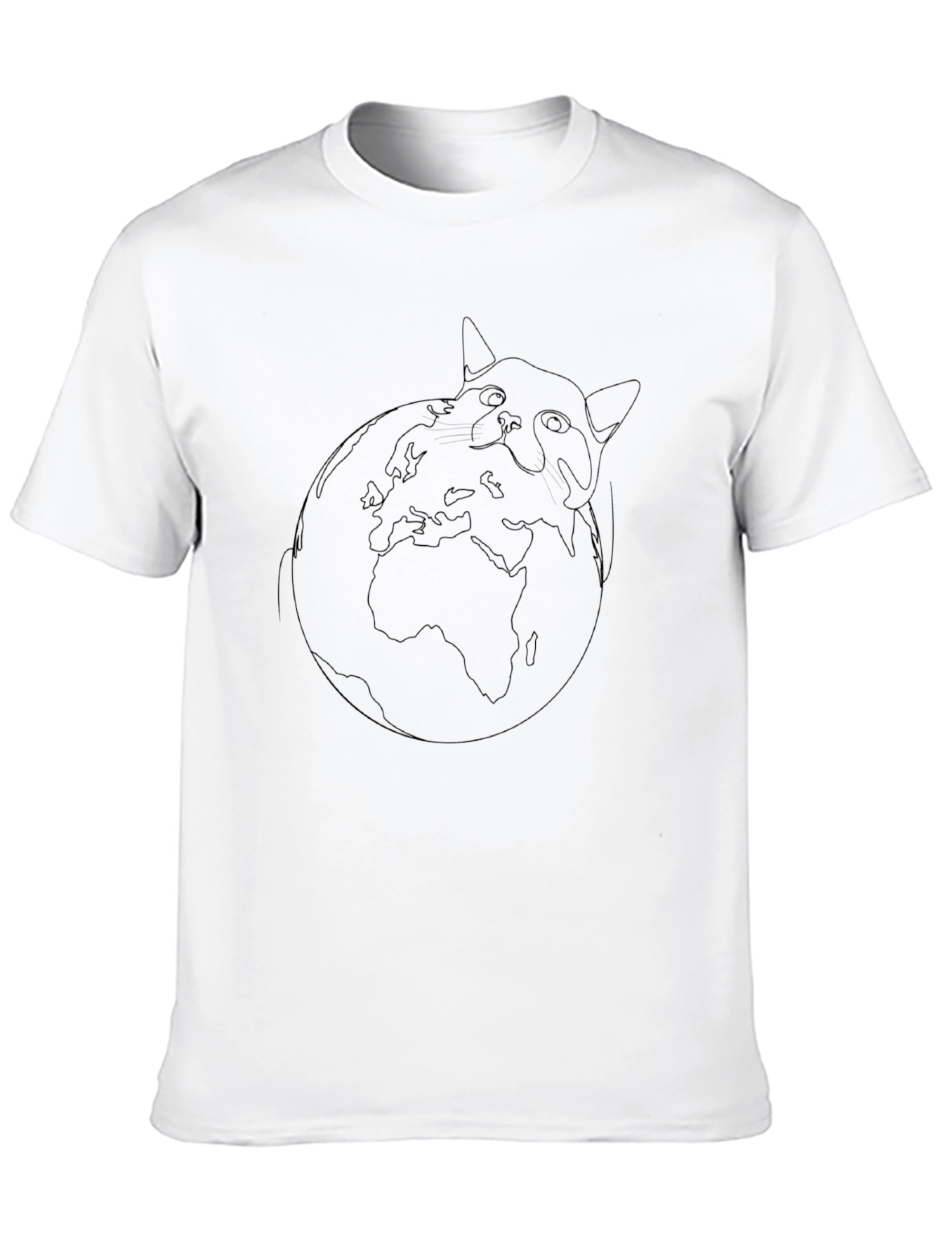 Earth Cat Graphic Tee - Black Cotton Comfort