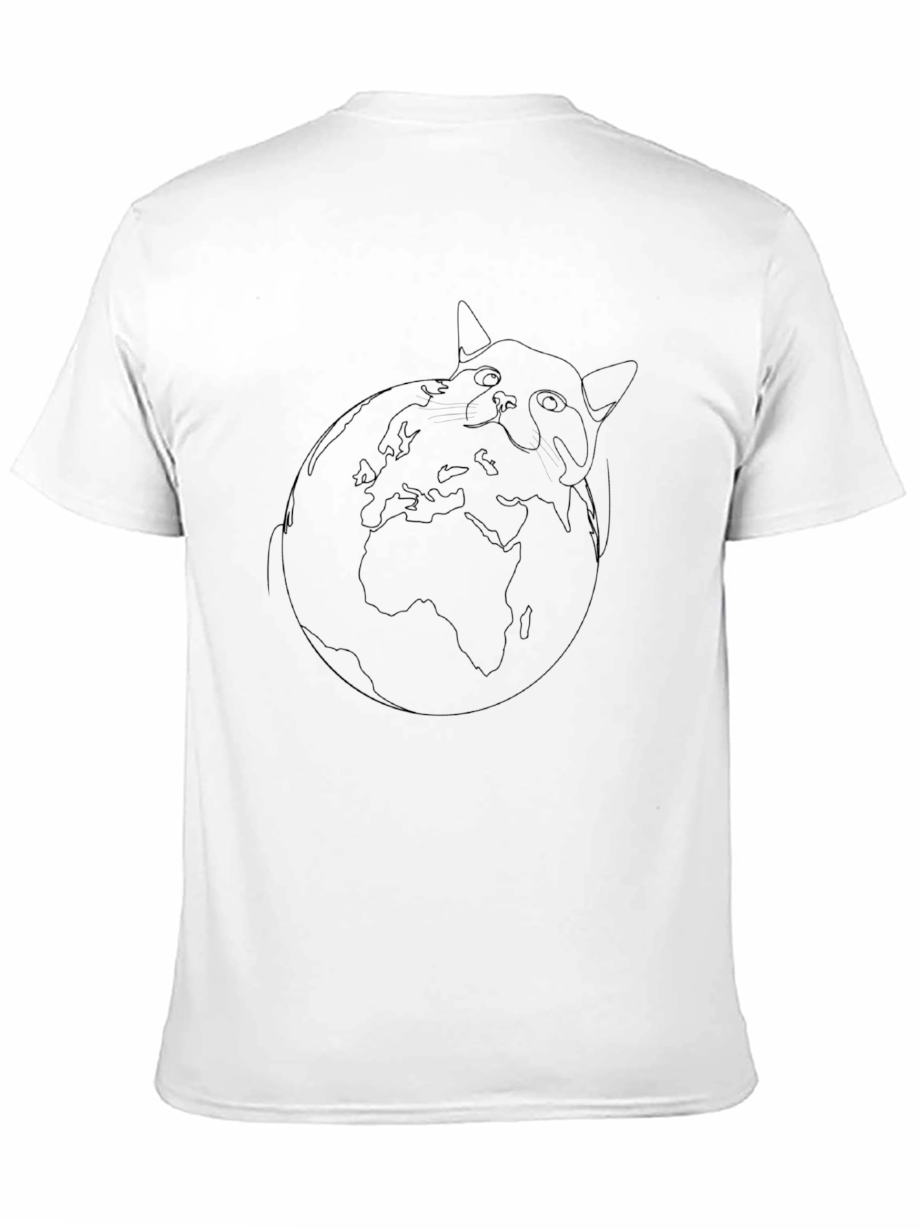 Earth Cat Graphic Tee - Black Cotton Comfort