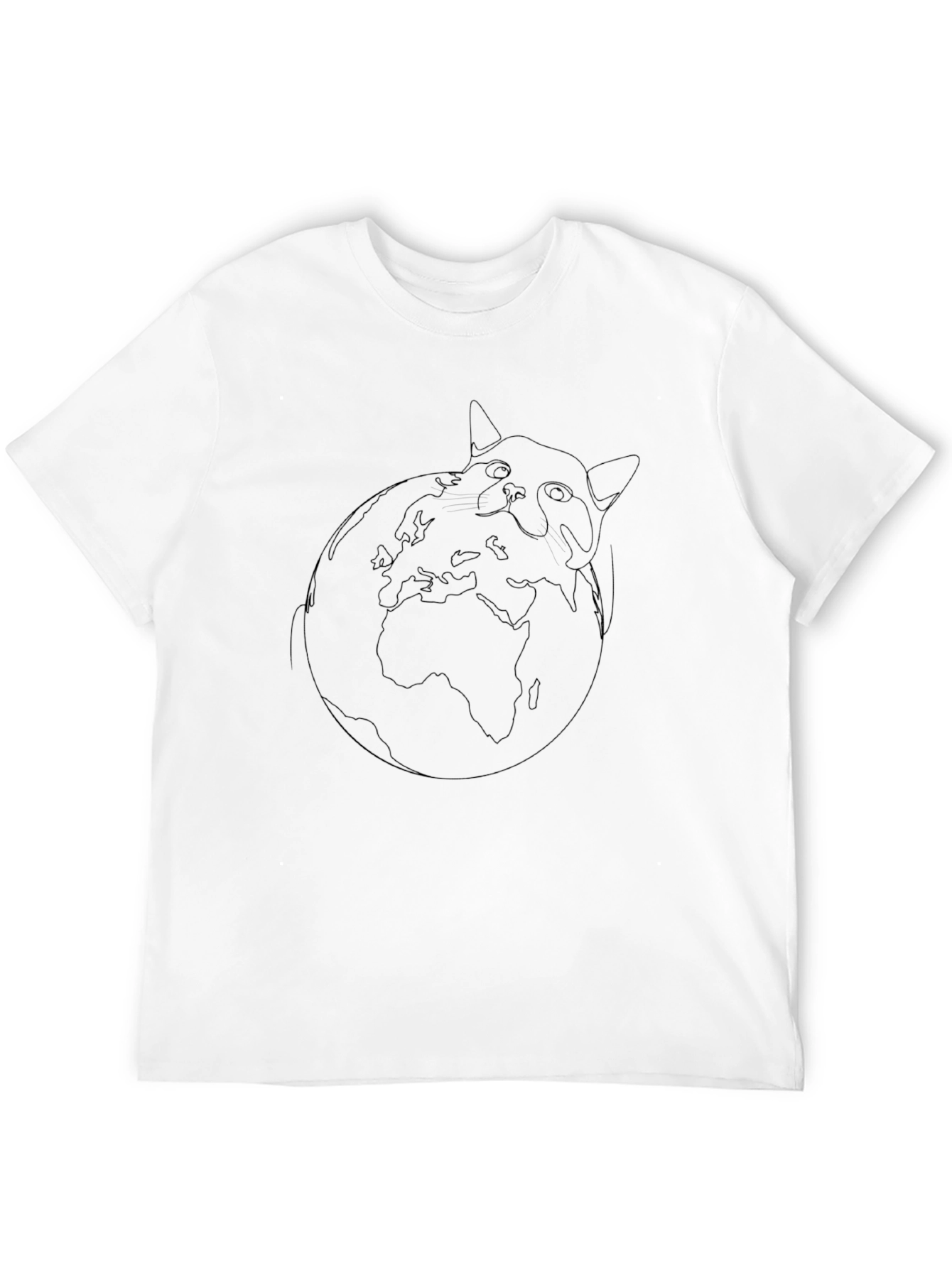 Earth Cat Graphic Tee - Black Cotton Comfort