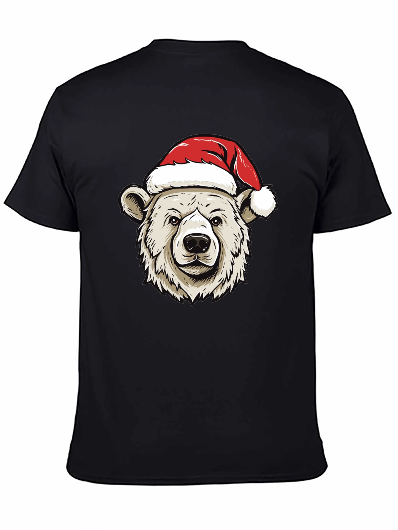 Holiday Bear Graphic Tee - Christmas Santa Hat