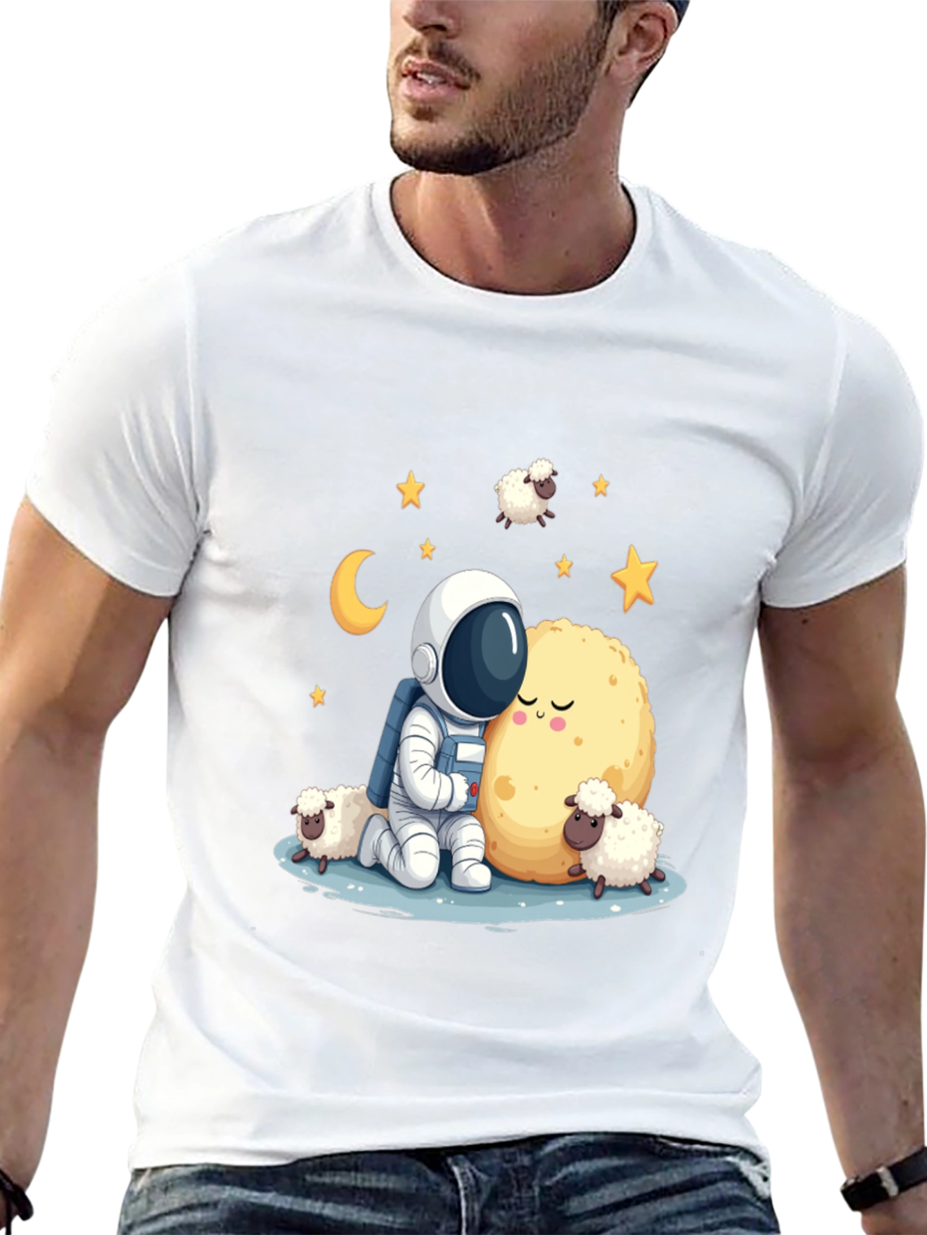 Astronaut Sheep Moon Graphic Tee