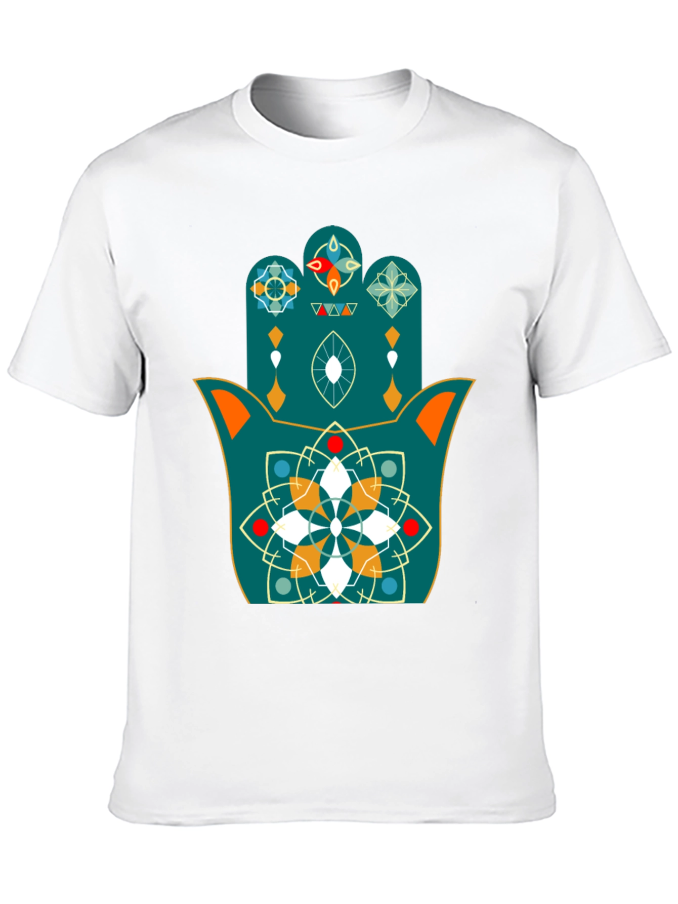 Hamsa Hand Graphic Print Black T-Shirt